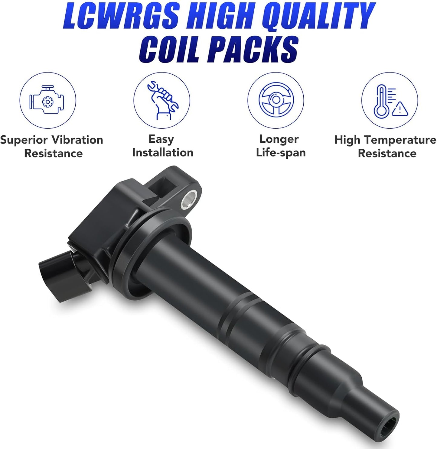 Set of 6 Ignition Coil Pack and Spark Plugs Fits for 4.0 V6 2005-2015 Toyota Tacoma, 2007-2009 Toyota FJ Cruiser, 2003-2009 Toyota 4Runner, 2005-2011 Toyota Tundra Coil Packs Spark Plugs UF495 5C1419