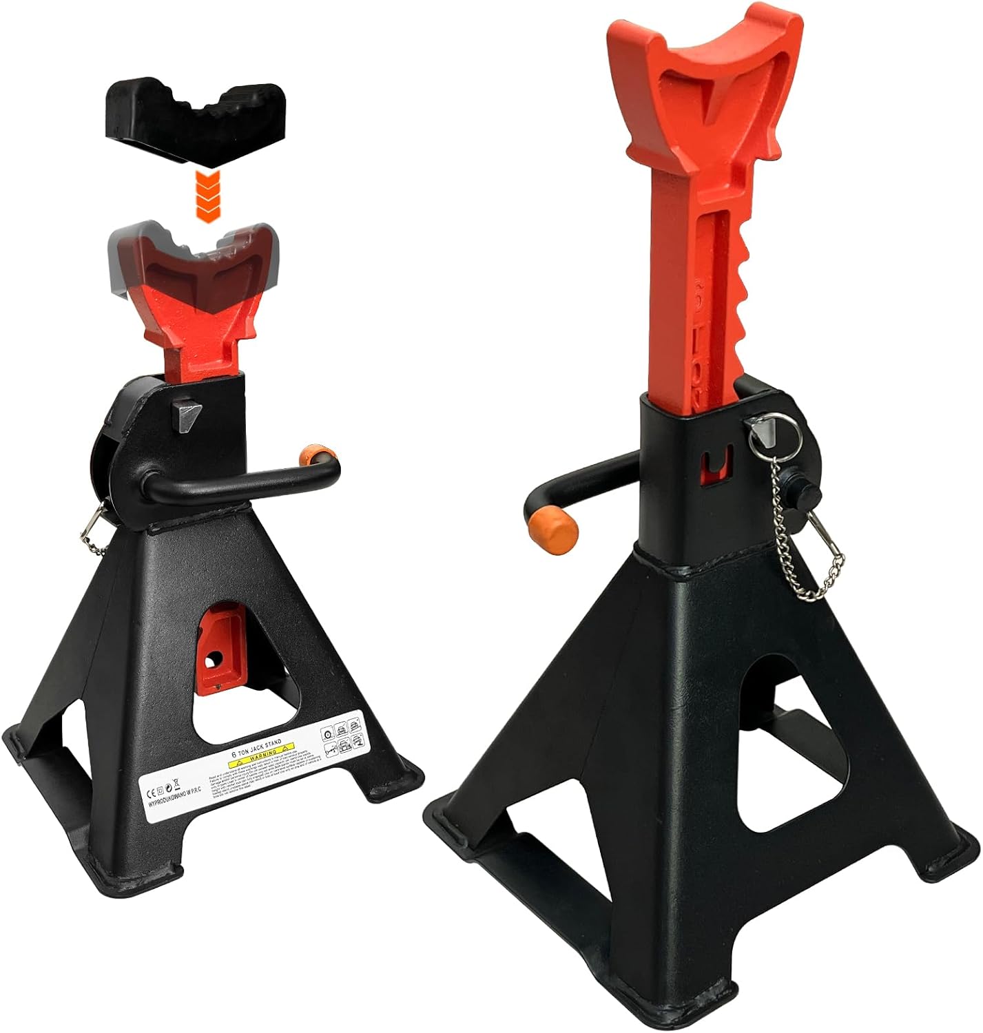 6 Ton Jack Stands, 15.6"-23.4" Adjustable with Double Pin Locking,Heavy Duty Jack Stands with Extra Rubber Pads,Car Lifts for Home Garage,Lifting Various Vehicles,1 Pair Black