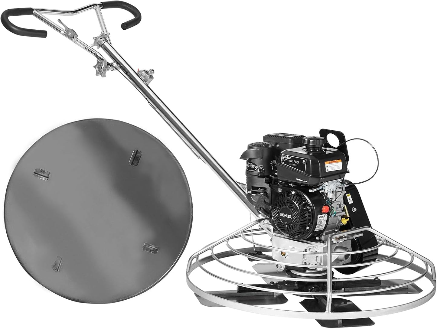 VEVOR Power Trowel, 24” Walk-Behind Cement Trowel with Float Pan, 6HP Gas-Powered Smooth Concrete Surface Finisher, Heavy Duty Commercial Screed Concrete Cement with Finishing Blade