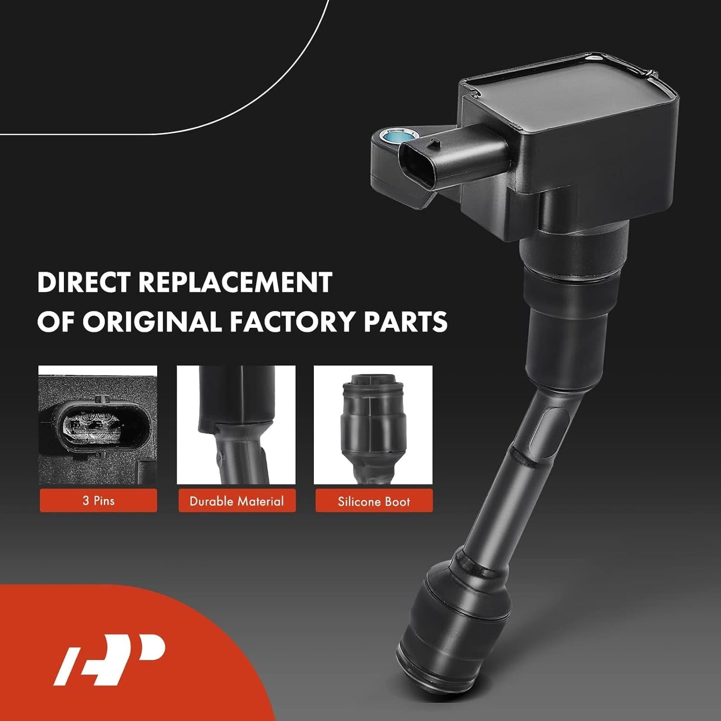 A-Premium Set of 3 Ignition Coil Pack and Iridium Spark Plugs Compatible with Ford Focus 2015-2018, Fiesta 2014-2017, EcoSport 2018-2021, 1.0L