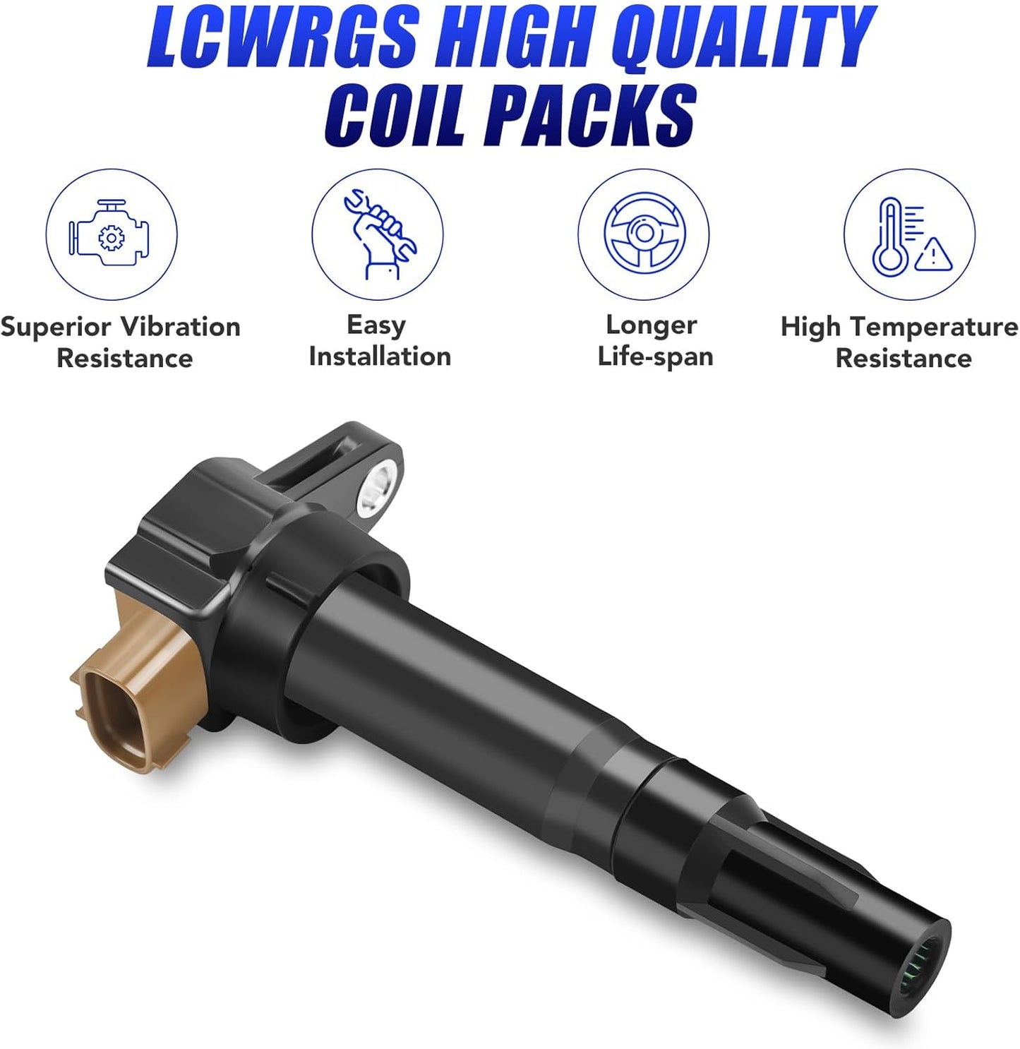 Set of 4 Ignition Coil Pack and Spark Plugs Fits for 2010 2011 2012 2013 Suzuki SX4 SX 4 Grand Vitara Kizashi Coils Spark Plugs Replaces# UF634 5C1789