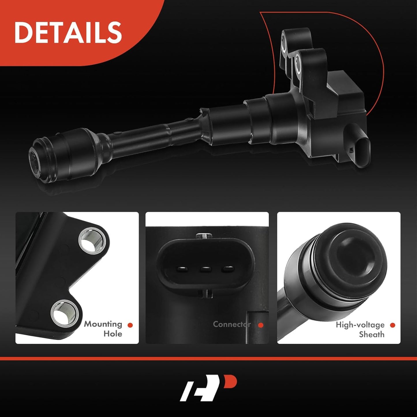 A-Premium Engine Ignition Coil Pack Compatible with Ford EcoSport 2018-2021, Fiesta 2014-2017, Focus 2015-2018, 1.0L 1.5L, 3-PC Set