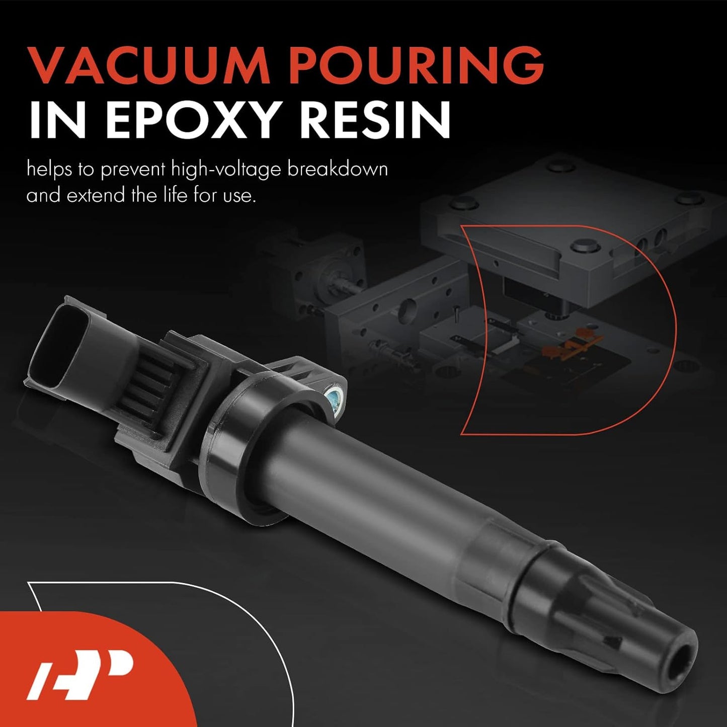 A-Premium Engine Ignition Coil Pack Compatible with Chevrolet Spark 2013 2014 2015, 1.2L, 4-PC Set