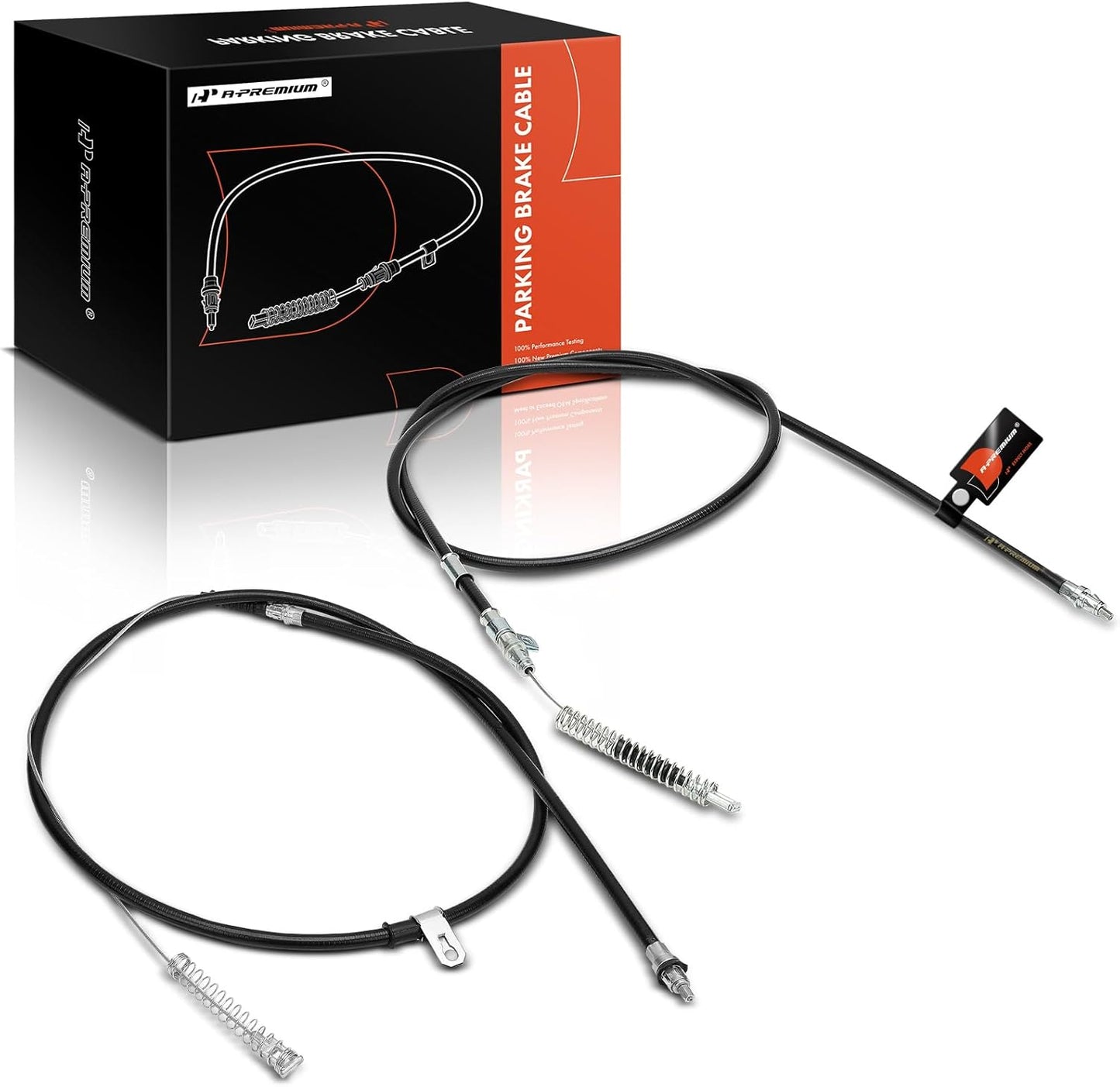 A-Premium Rear Side Parking Brake Cable Assembly Compatible with Chevy and GMC Models: Silverado 2500 HD/Sierra 2500 HD 2001-2005, Only for Crew/Extended Cab Pickup with 96.0 Inch BedLength, 2-PC Set