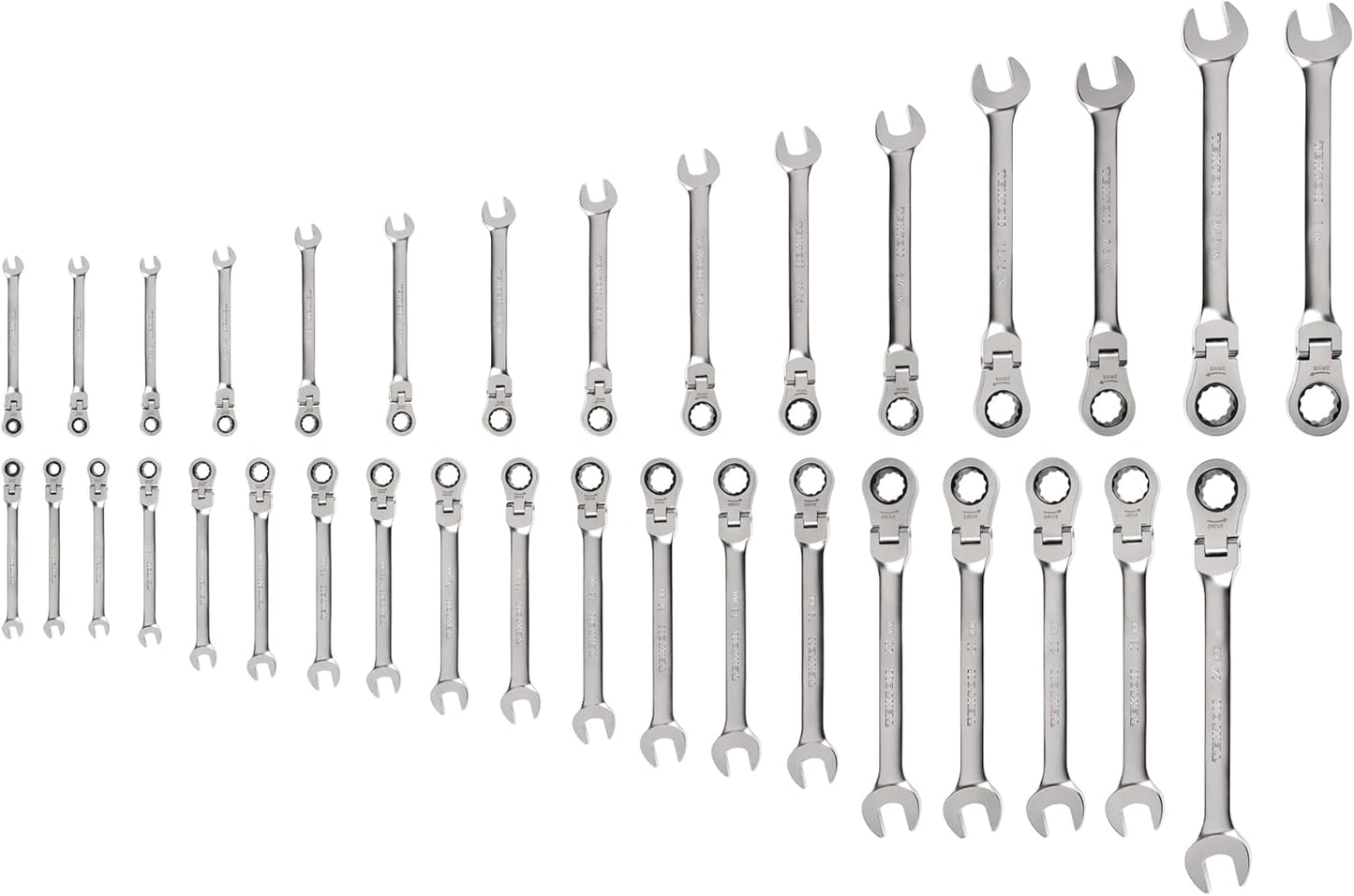 TEKTON Flex Head 12-Point Ratcheting Combination Wrench Set with Modular Organizers, 14-Piece (6-19 mm) | WRC95302