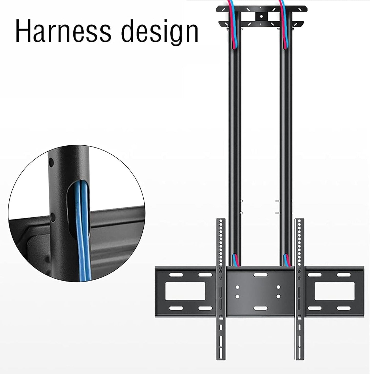 TV Wall Bracket Adjustable Ceiling TV Mount Bracket, 2 Post Single Sn TV Mount, VESA Max 900x600mm for 26-70 inch TVs