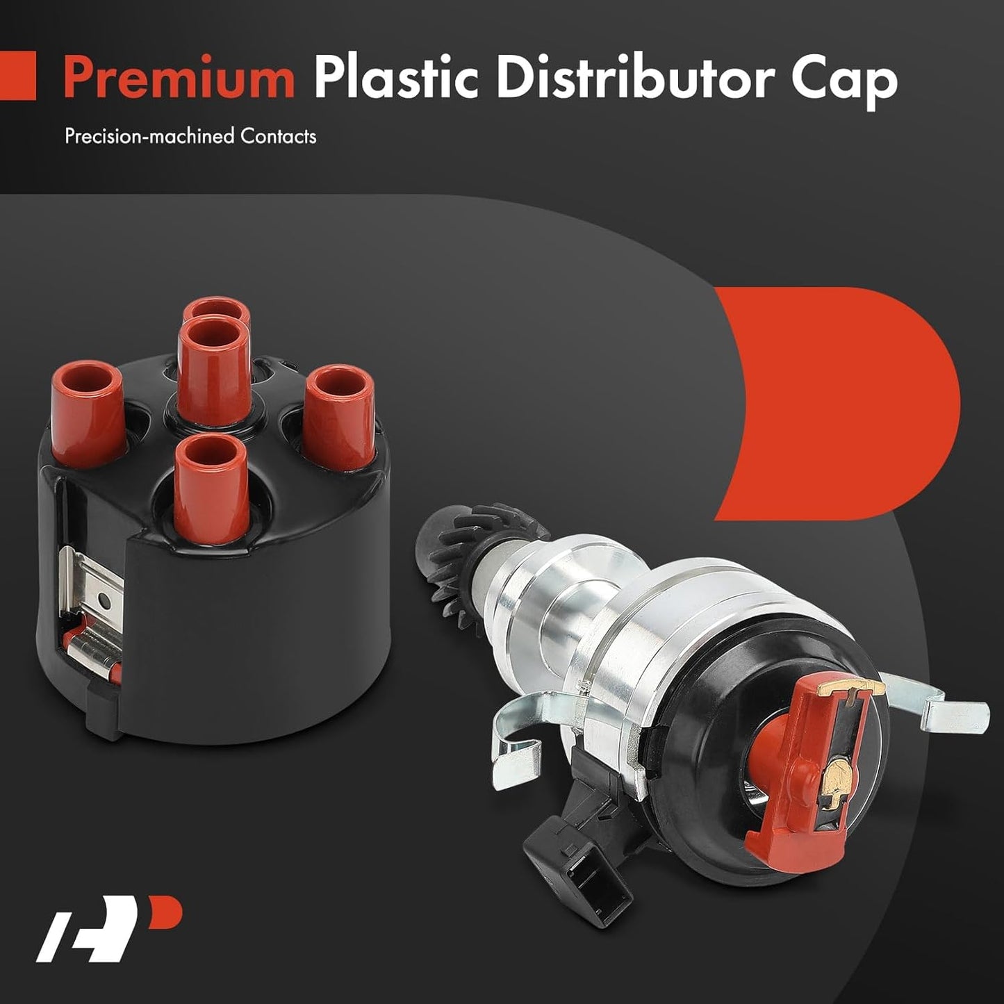 A-Premium Ignition Distributor with Cap and Rotor Compatible with Volkswagen Jetta 1985-1992 1994-1995 1998, Passat 1991-1992, Golf 1985-1998, Fox 1991-1993, Corrado 1990-1992, Cabriolet & Audi 4000