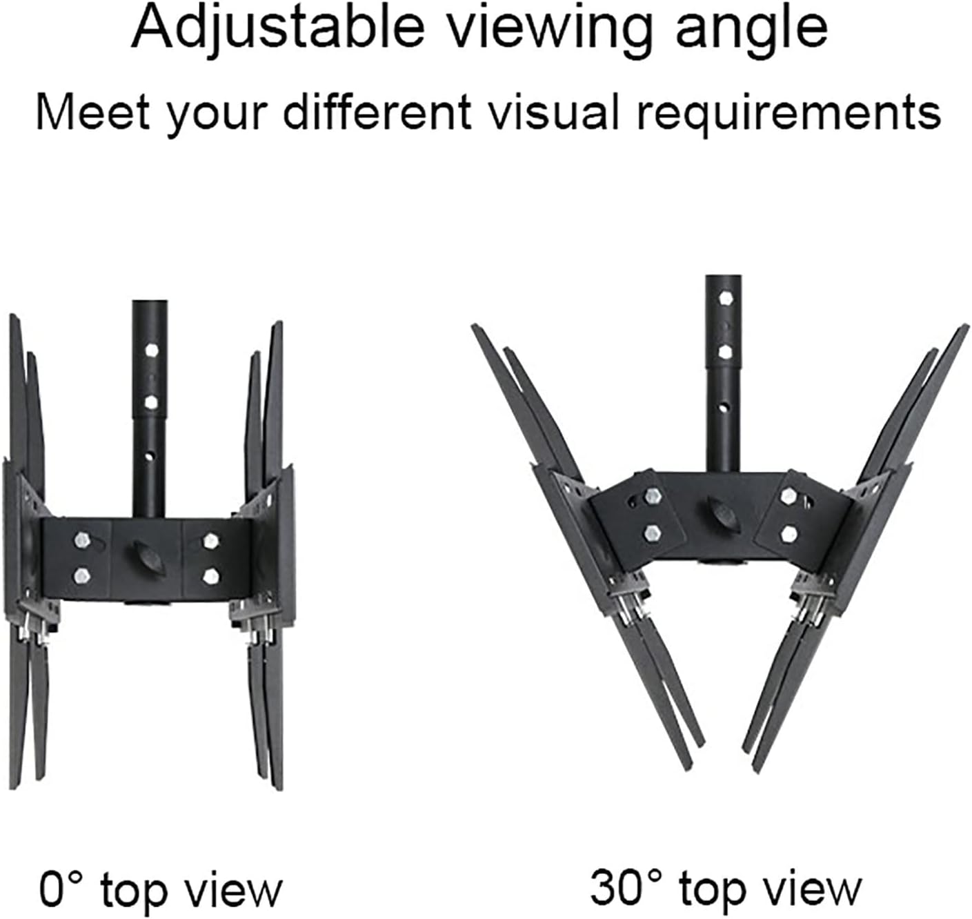 Tv Double Tv Ceiling Mount-Adjustable Height Telescopic Tv Bracket,Tilt and Swivel Tv Ceiling Bracket,Fits Flat and Curved Ceilings