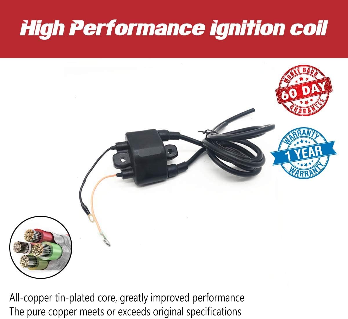 67F-85570-00-00 Ignition Coil For Yamaha 75 80 90 100 HP Outboard 1999-2004 4-Stroke 4 Cylinder F75 F80 F90 F100