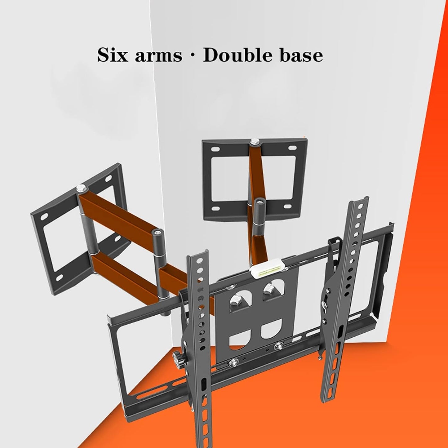 Tv Monitor Holder Rack Six-Arm Corner Tv Bracket Full Motion Wall Mount Extension Swivel Tilt Tv Bracket with Dual Base Fits Most 32 to 70 Inch Flat Screen Tv,L,