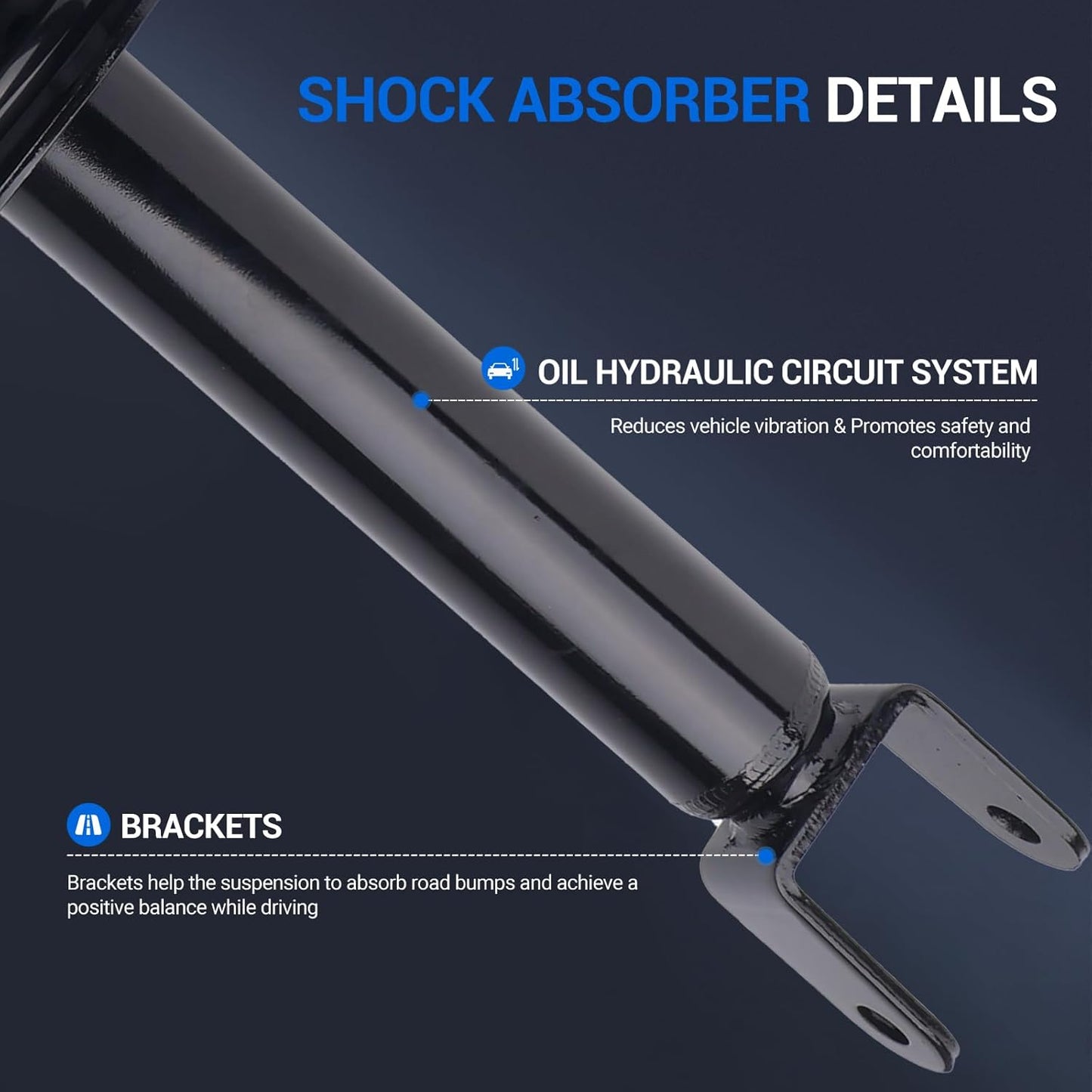 Autoround Rear Complete Shock Absorber Compatible with Honda Accord 2008 2009 2010 2011 2012 172563 Pair Struts with Coil Spring Assembly