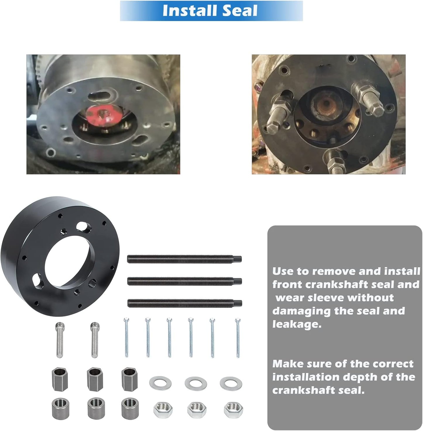 4918991 Crankshaft Front Seal & Wear Sleeve Remover Installer for Cummins ISX15 ISX12
