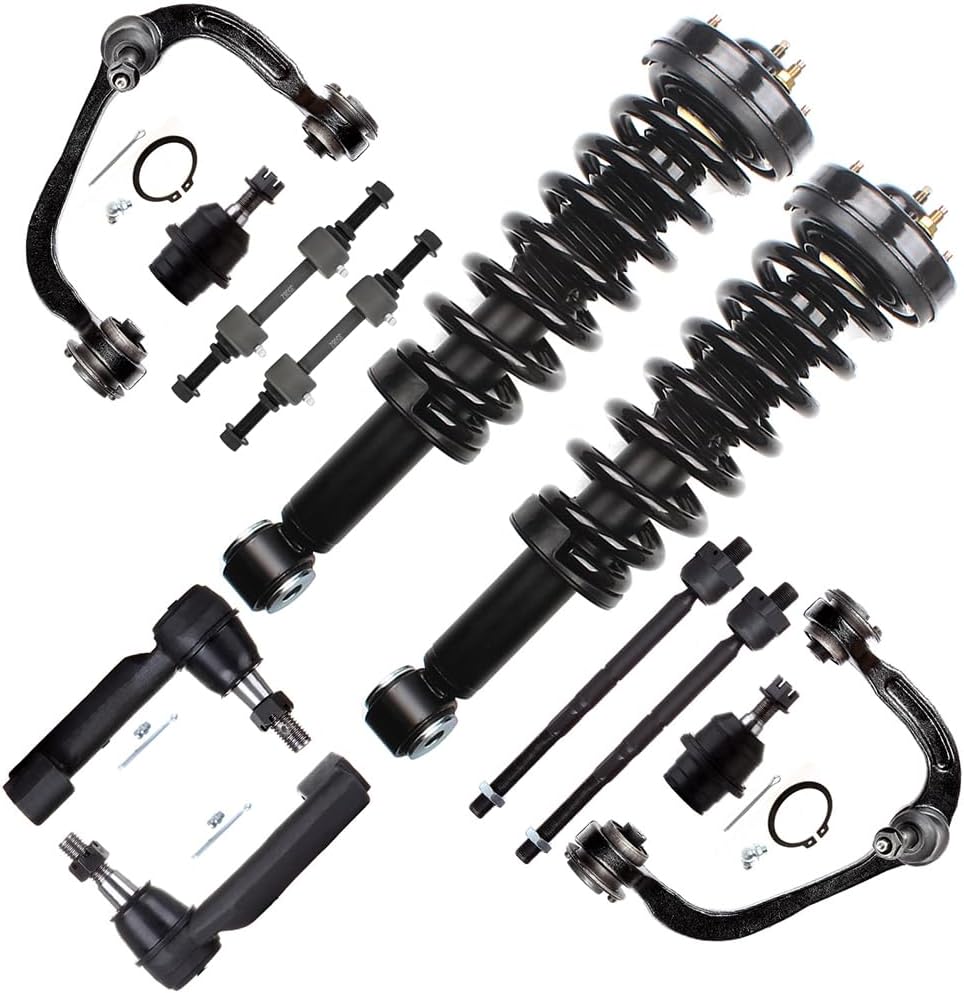 Struts Shock suspension kit for 2009 2010 2011 2012 2013 for ford for F-150 Front Complete Struts Assembly Control Arm and Ball Joint Assembly Ball Joint Stabilizer Bar Link Kit Tie Rod 12 Pcs