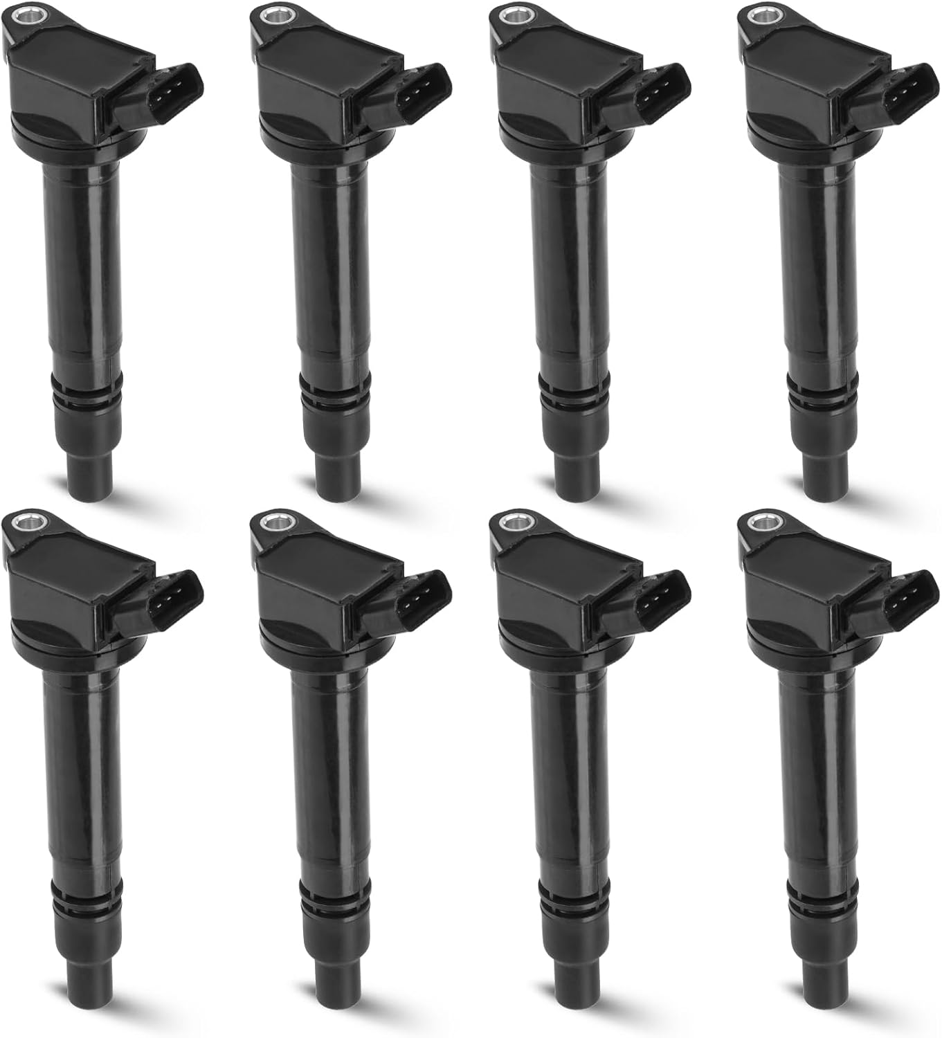 6PCS Ignition Coil Pack Compatible with Toyota Camry Rav4 Highlander Tundra Lexus ES300h LS460 LS600h LX570 GS350 IS250 IS350 2.5L 3.5L 4.6L 5.0L 5.7L V6 V8, Replace for UF507 C1596, Black