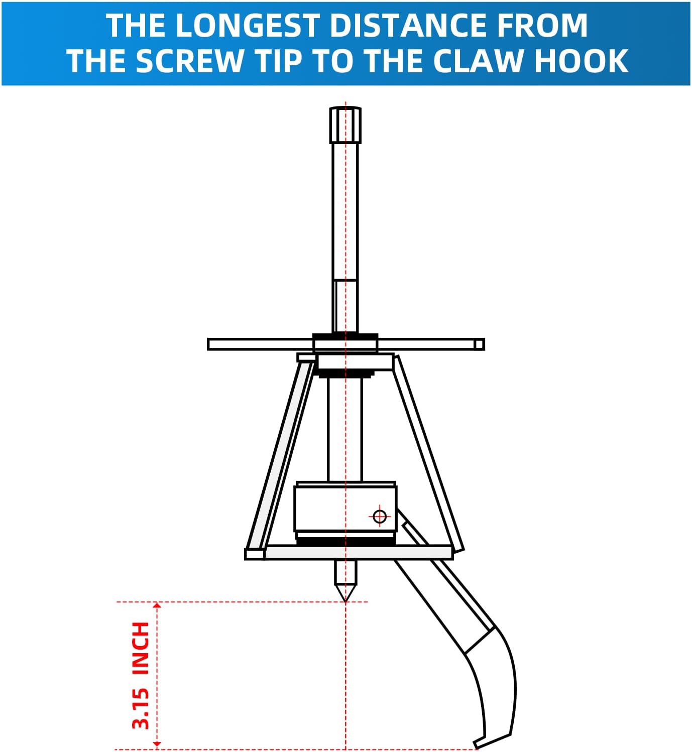 BESTOOL 3 Jaw Gear Puller,2 Ton Pulley Puller Tool, Removal Tool for Gears, Pulley, Flywheel