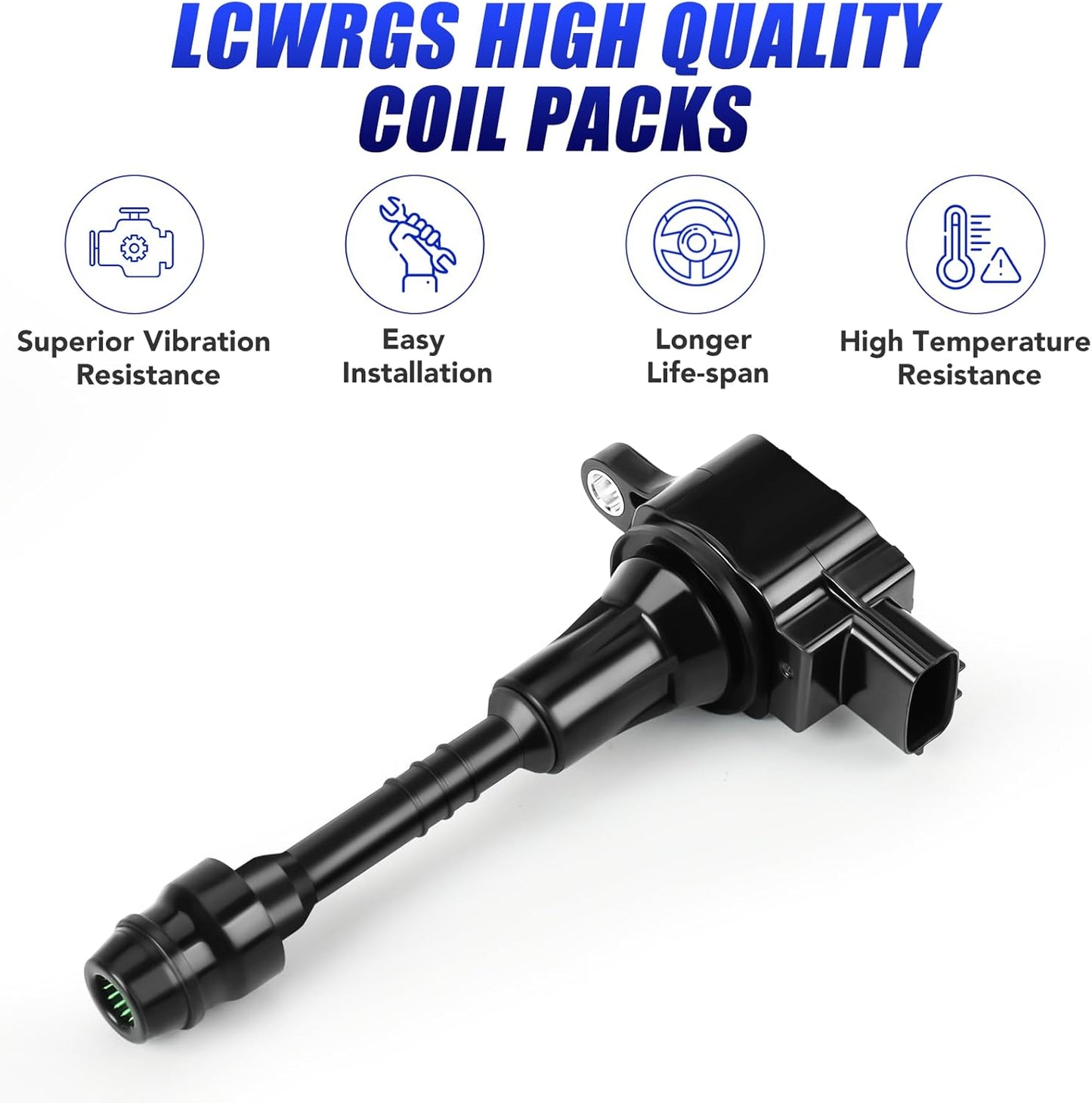 Set of 4 Ignition Coil Pack and Spark Plugs Fits for Nissan Sentra 1.8 L4 2002 2003 2004 2005 2006 1.8L Replaces UF351 C1397