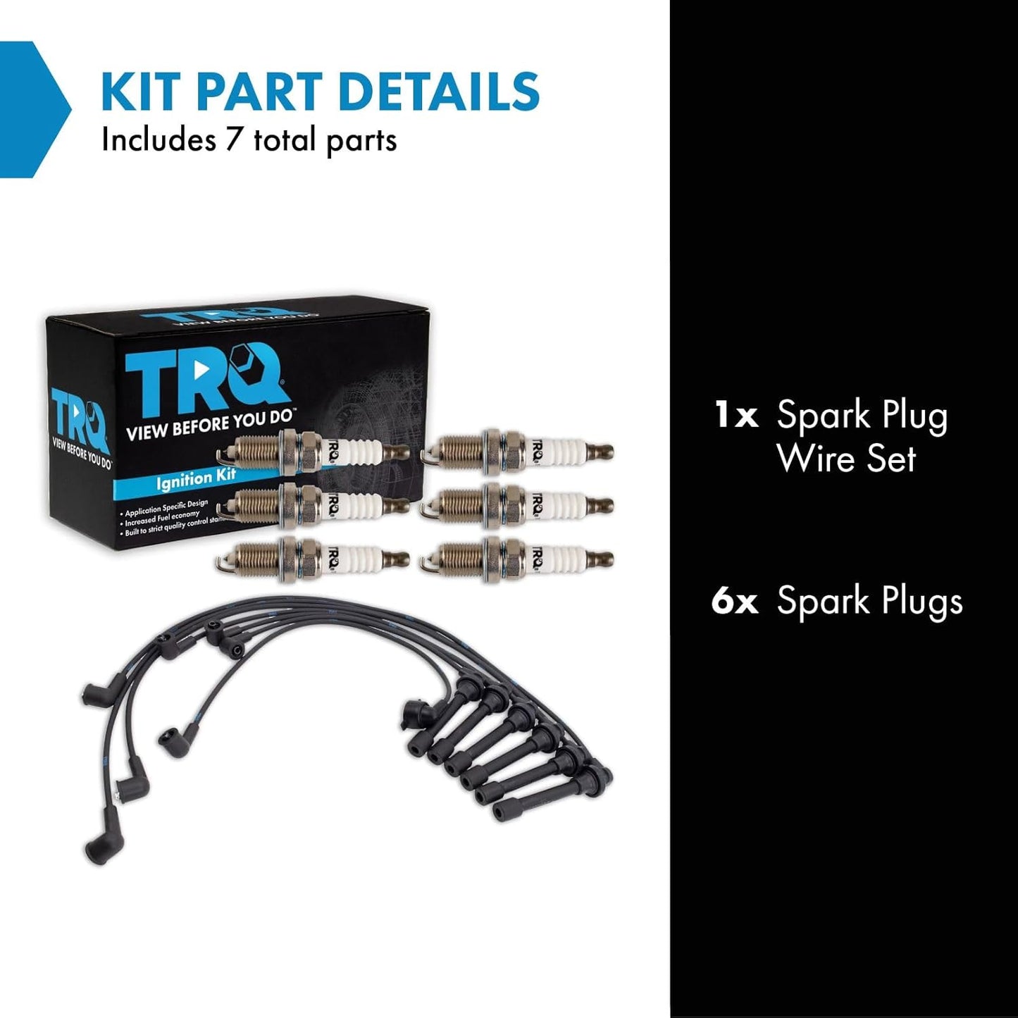 TRQ Ignition Kit Spark Plugs Wire Set Compatible with 1997-1999 Acura CL 1998-2001 Honda Accord