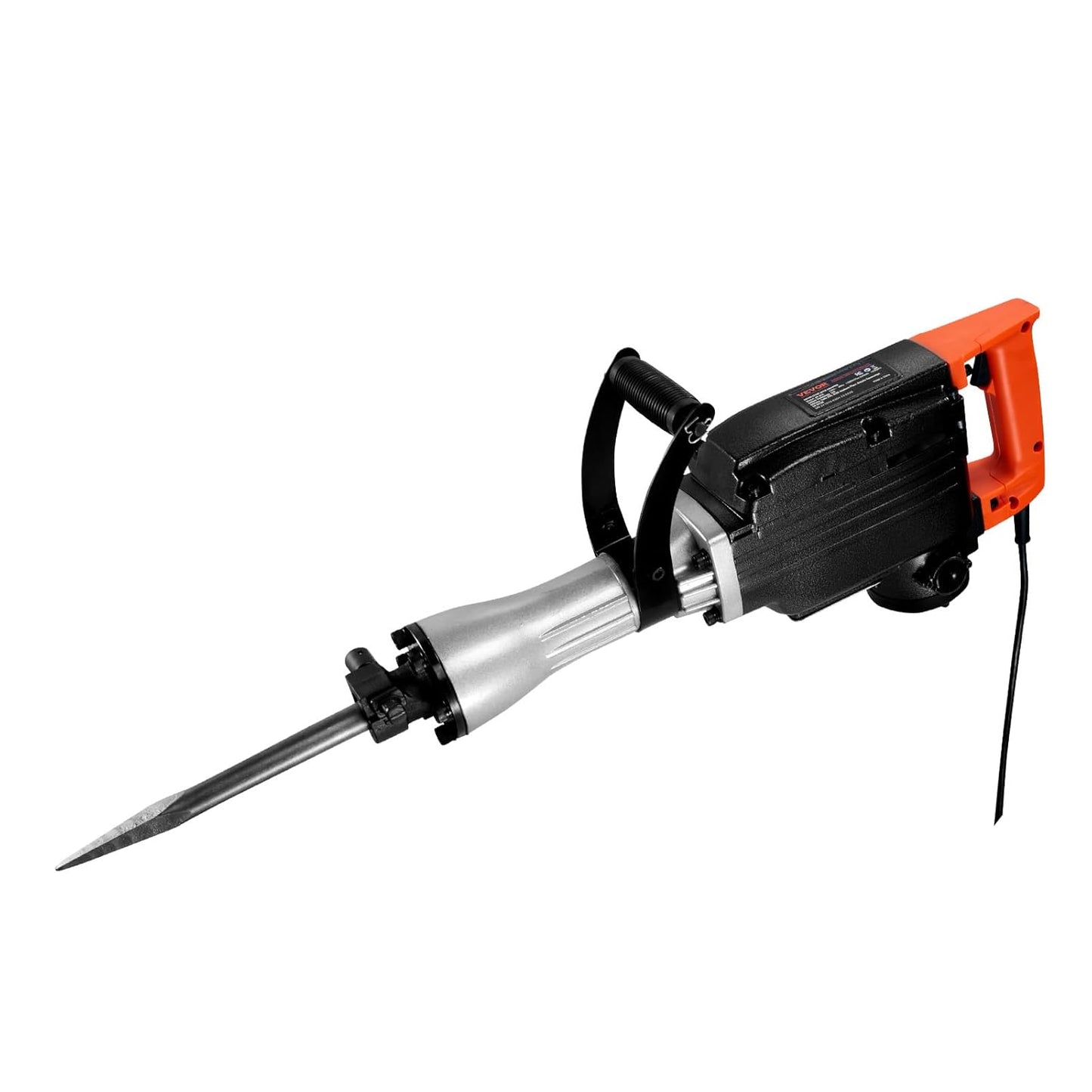 VEVOR Demolition Jack Hammer, 1350 BPM Concrete Breaker 6pcs Chisels Bit Chipping with Case, 2200W Electric Jackhammer Heavy Duty, Black