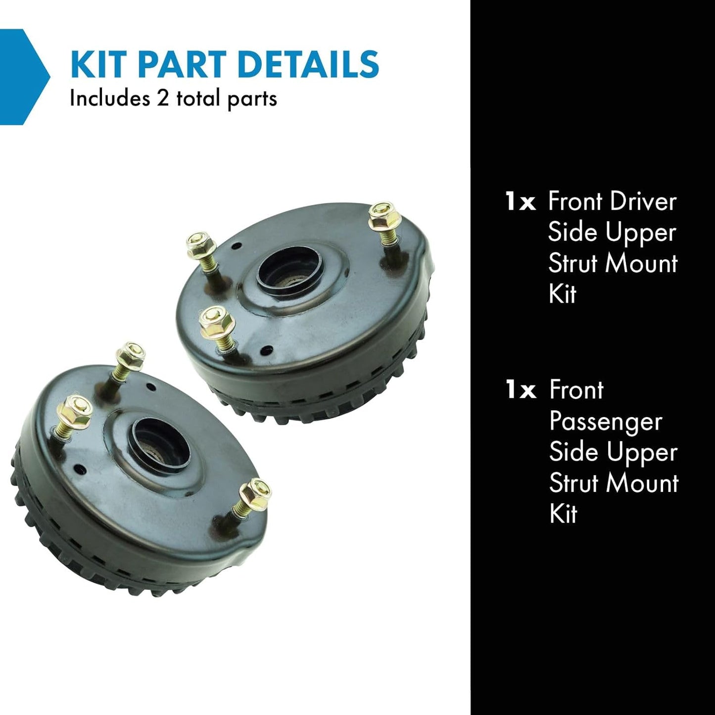 TRQ Front Strut Mount Kit Compatible with 2005-2016 Chrysler 300 2008-2016 Dodge Challenger 2006-2016 Charger 2005-2008 Magnum