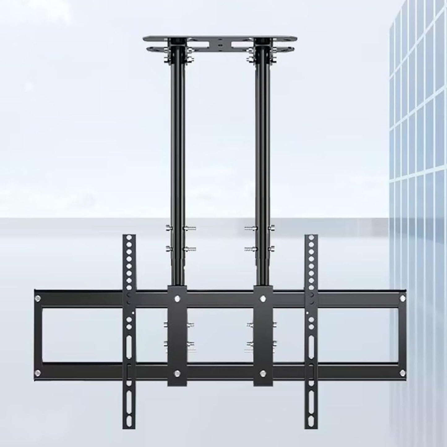 Adjustable Tilt TV Ceiling Mount, Height Adjustable Double Pole TV Mount, 0-30° Tilt(60 cm)