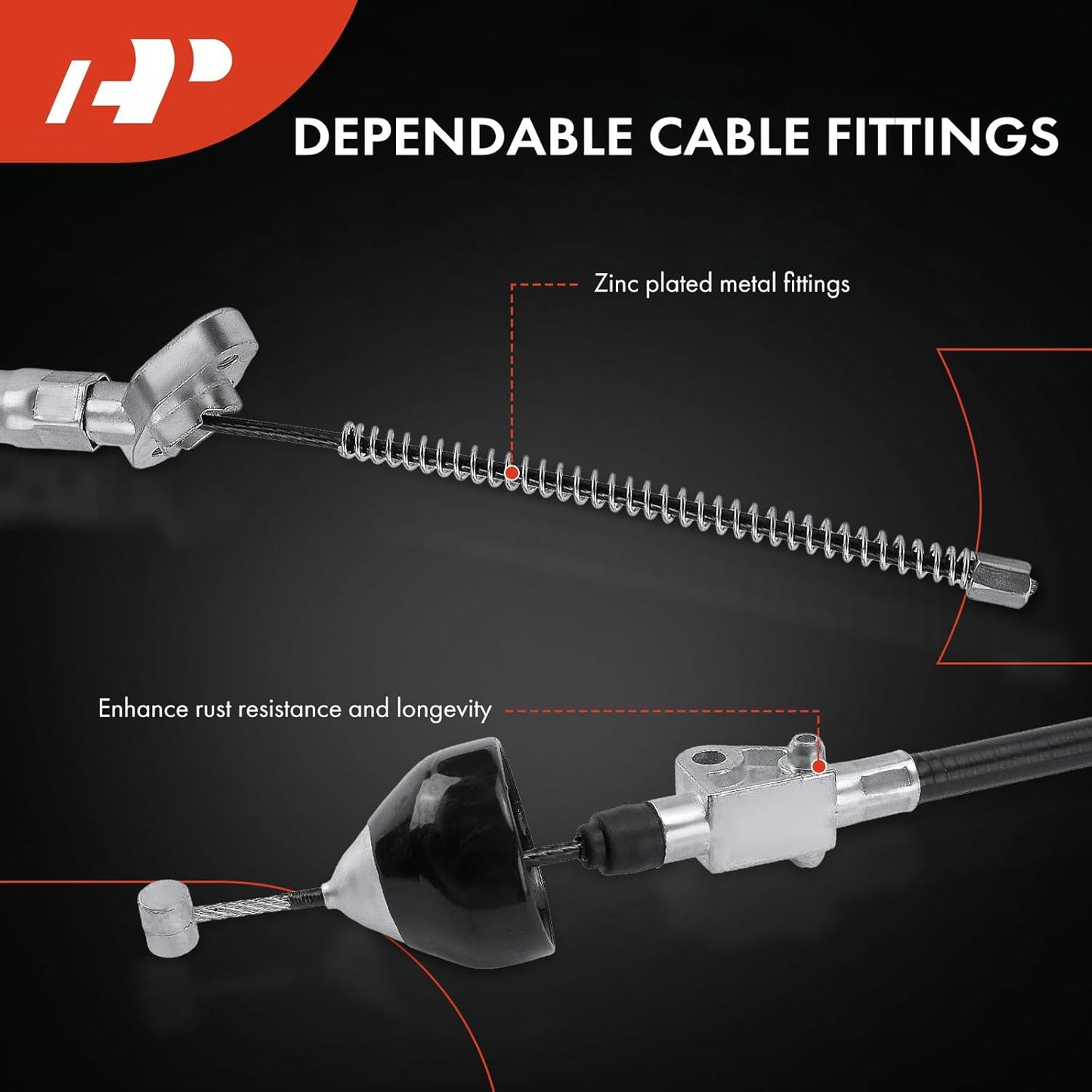 A-Premium Rear Driver and Passenger Side Parking Brake Cable Assembly Compatible with Toyota and Lexus Models: Highlander 2004-2007, RX330 2004-2006, RX350 2007-2008, 2-PC Set