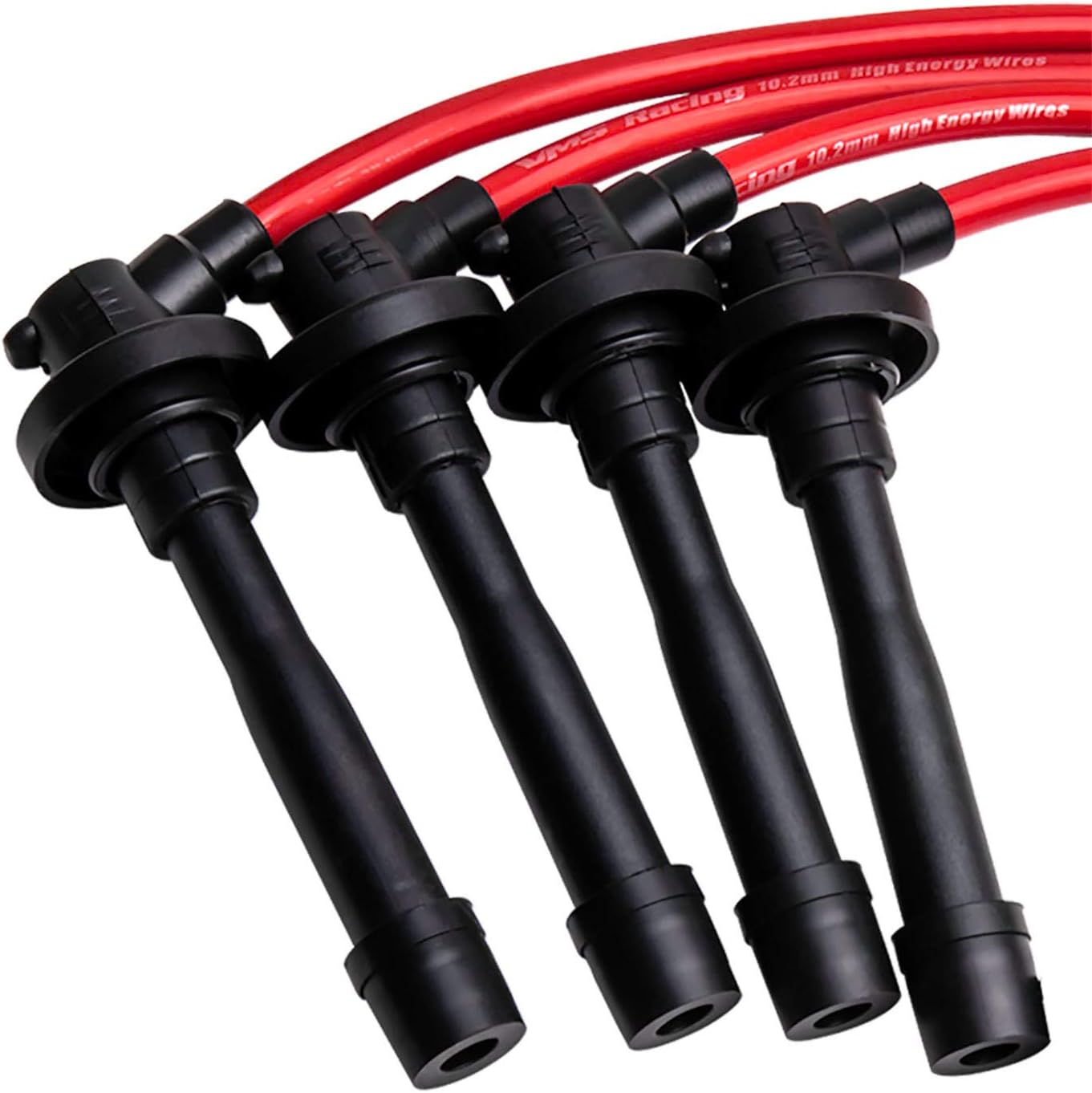 VMS RACING 90-97 10.2mm High Heat Performance Ignition Spark Plug Wires Set in Red Compatible with Honda Accord 2.2L F22A1 F22B2 SOHC Engines ONLY 1990-1997