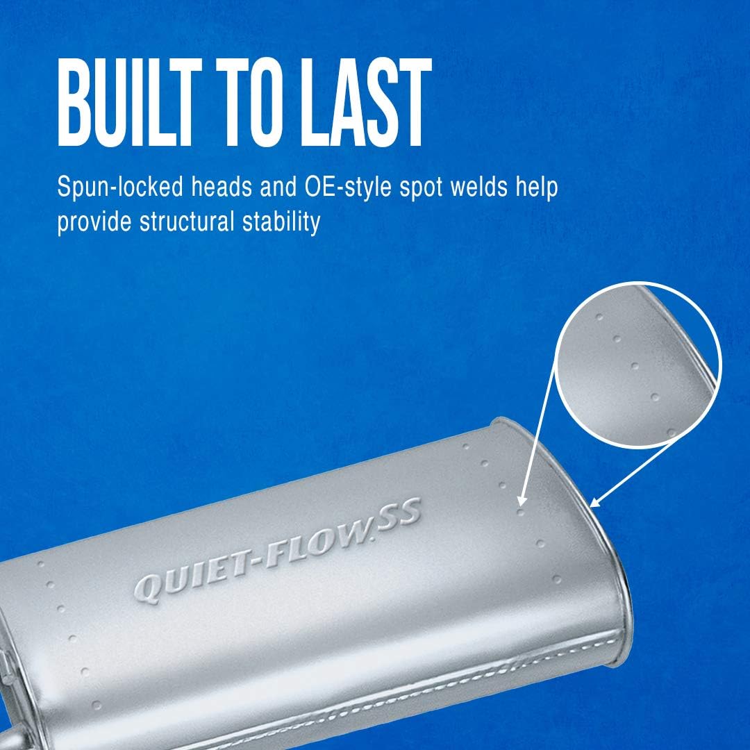 Walker Quiet-Flow SS 54312 Direct Fit Exhaust Muffler Assembly 1.75" Inlet (OD) 2" Outlet (OD) for Honda Civic