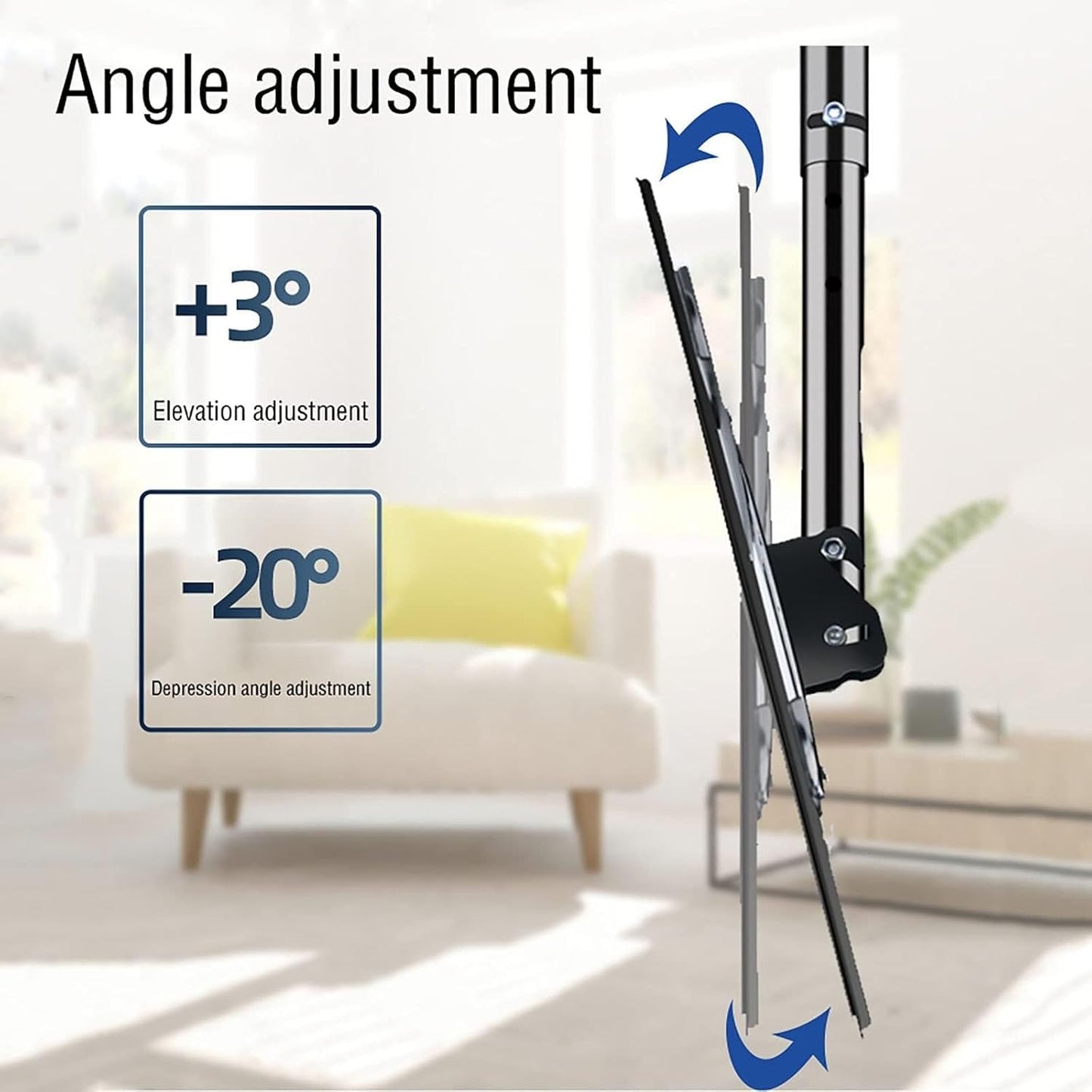 Adjustable Ceiling TV Mount Bracket,2 Post Single Sn TV Mount,Tilt TV Mount for 55-120 Inch TVs,Ceiling Mount, Max 900x600mm