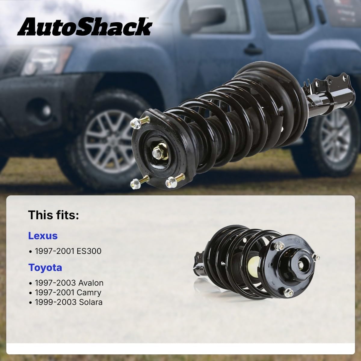 AutoShack Front Complete Strut & Coil Spring | Replacement for 1997-2001 Lexus ES300 1997-2003 Toyota Avalon 1997-2001 Toyota Camry 1999-2003 Toyota Solara | 2-PC