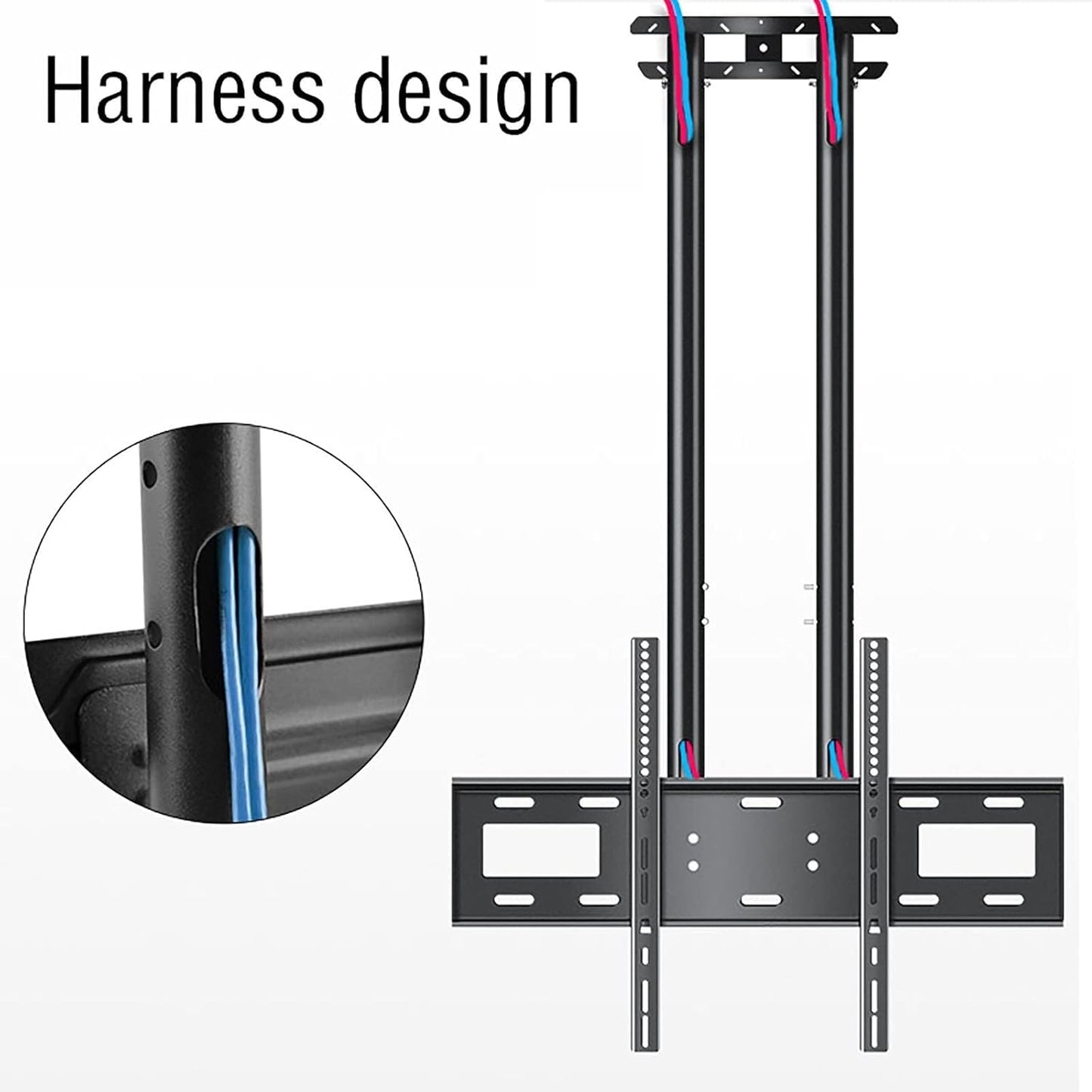 Adjustable Ceiling TV Mount Bracket,2 Post Single Sn TV Mount,Tilt TV Mount for 55-120 Inch TVs,Ceiling Mount, Max 900x600mm