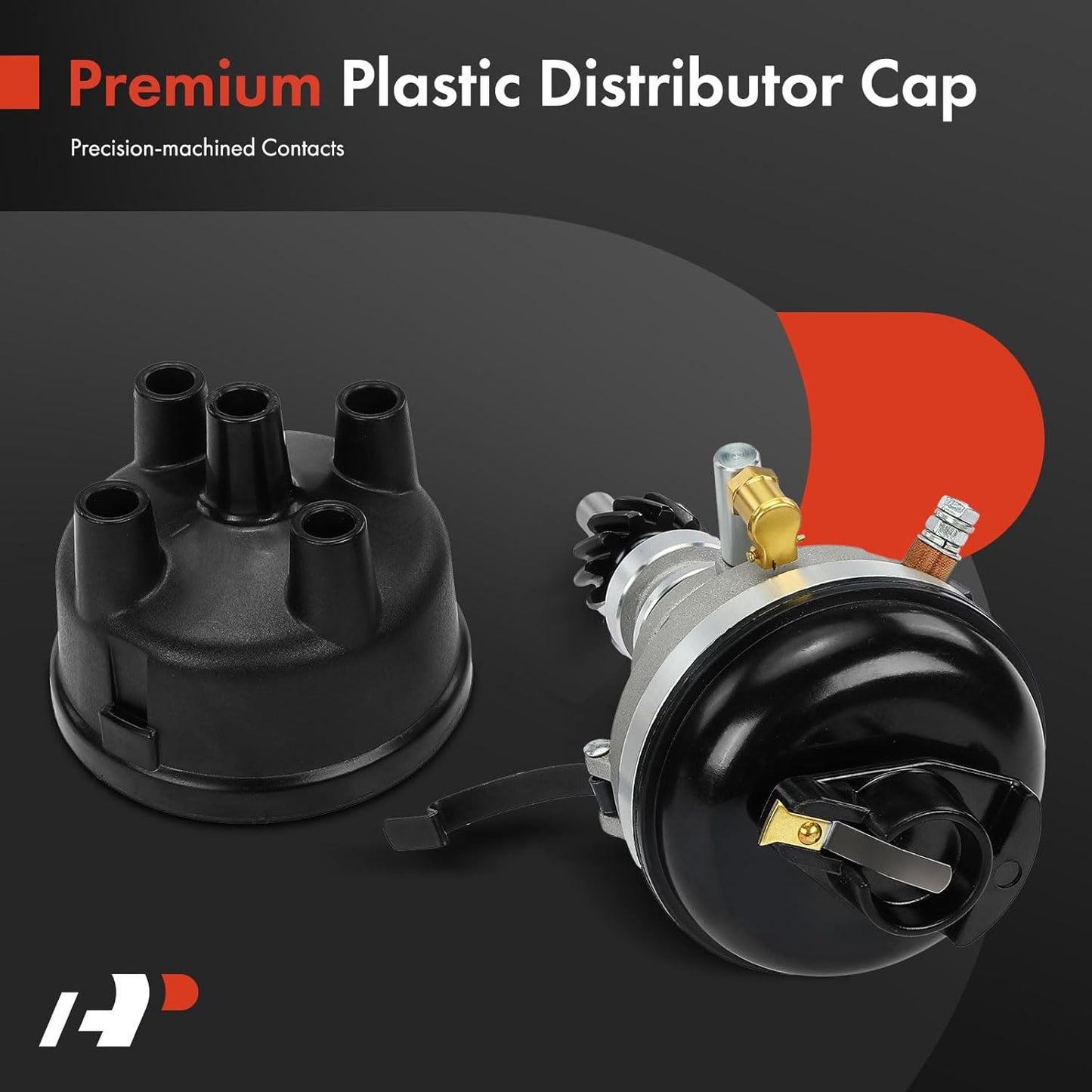 A-Premium Tractor Distributor with Cap and Rotor Compatible with Ford New Holland 500, 501, 600, 601, 700, 701, 800, 801, 900, 901, 2000-4000 4 Cylinder