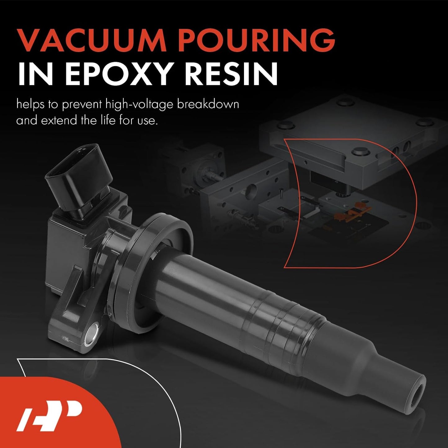 A-Premium Ignition Coil Pack Set of 4 Compatible with Toyota Matrix 2003-2008, Corolla 1999-2008, Celica 2000-2005, Chevrolet Prizm 1999-2002, Pontiac Vibe 2003-2008, for L4 1.8L Engine