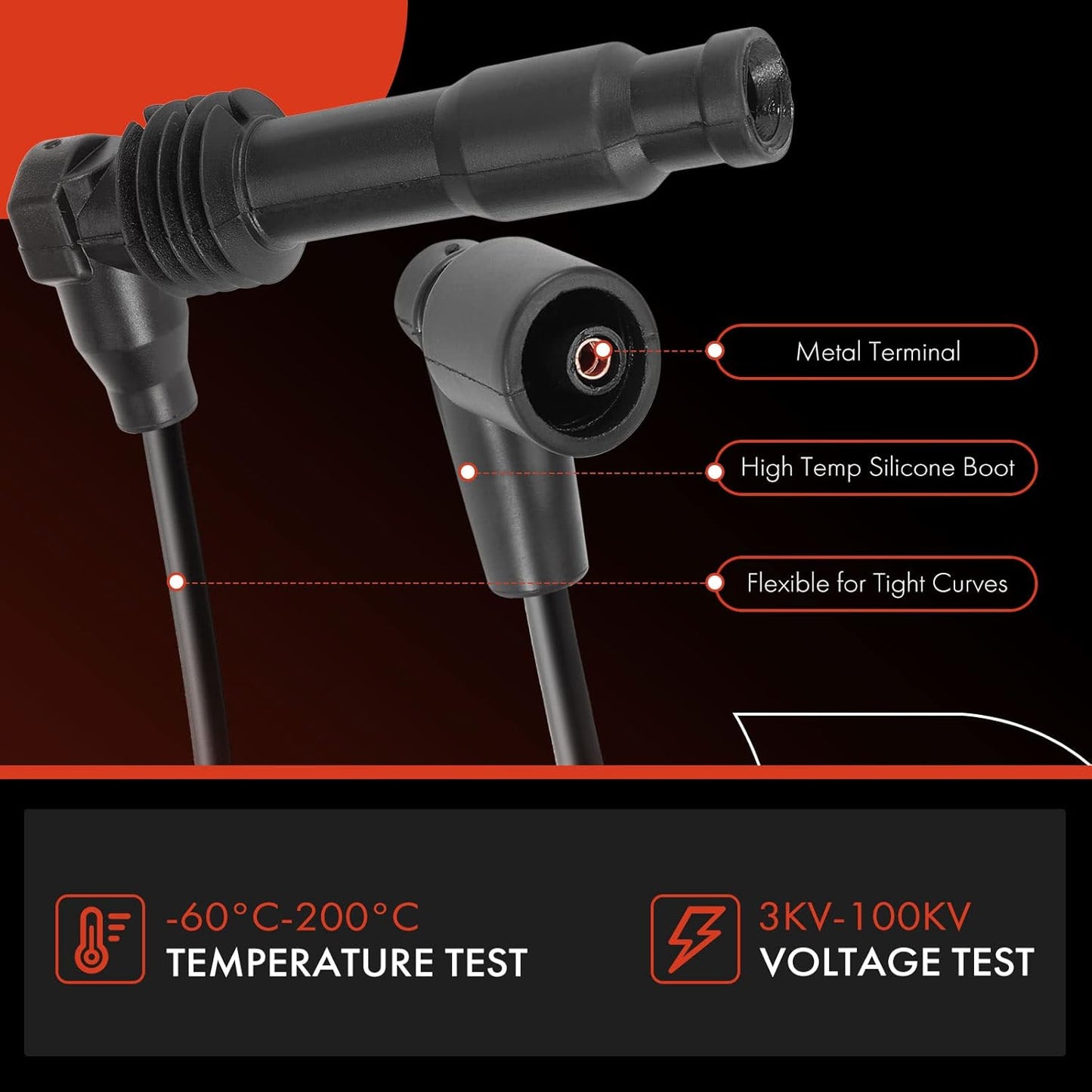 A-Premium Ignition Spark Plug Wires Set of 6 Compatible with Cadillac Catera 1997 1998 V6 3.0L