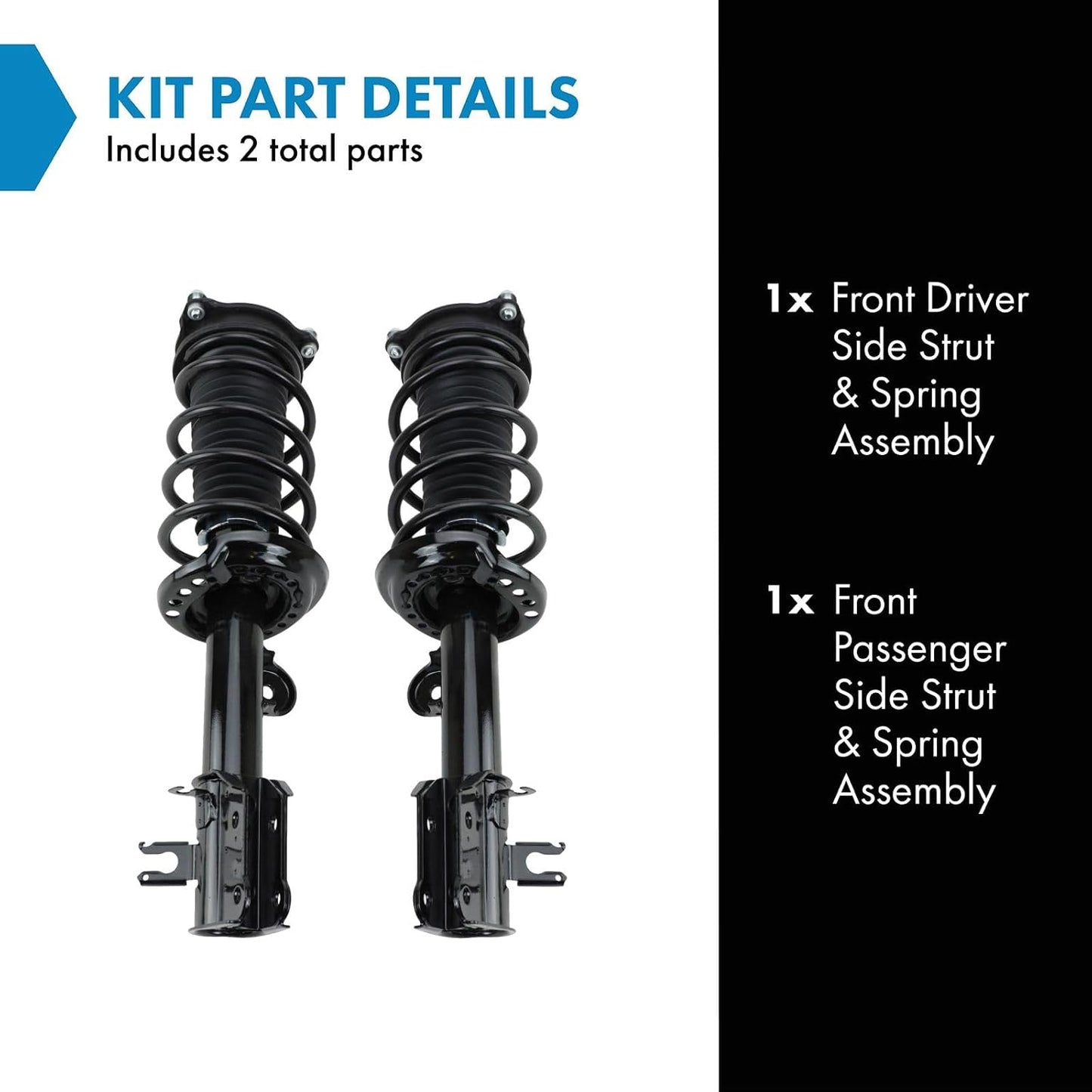 TRQ Front Strut & Coil Spring Assembly Set Driver & Passenger Sides Compatible with 15-18 Jeep Renegade