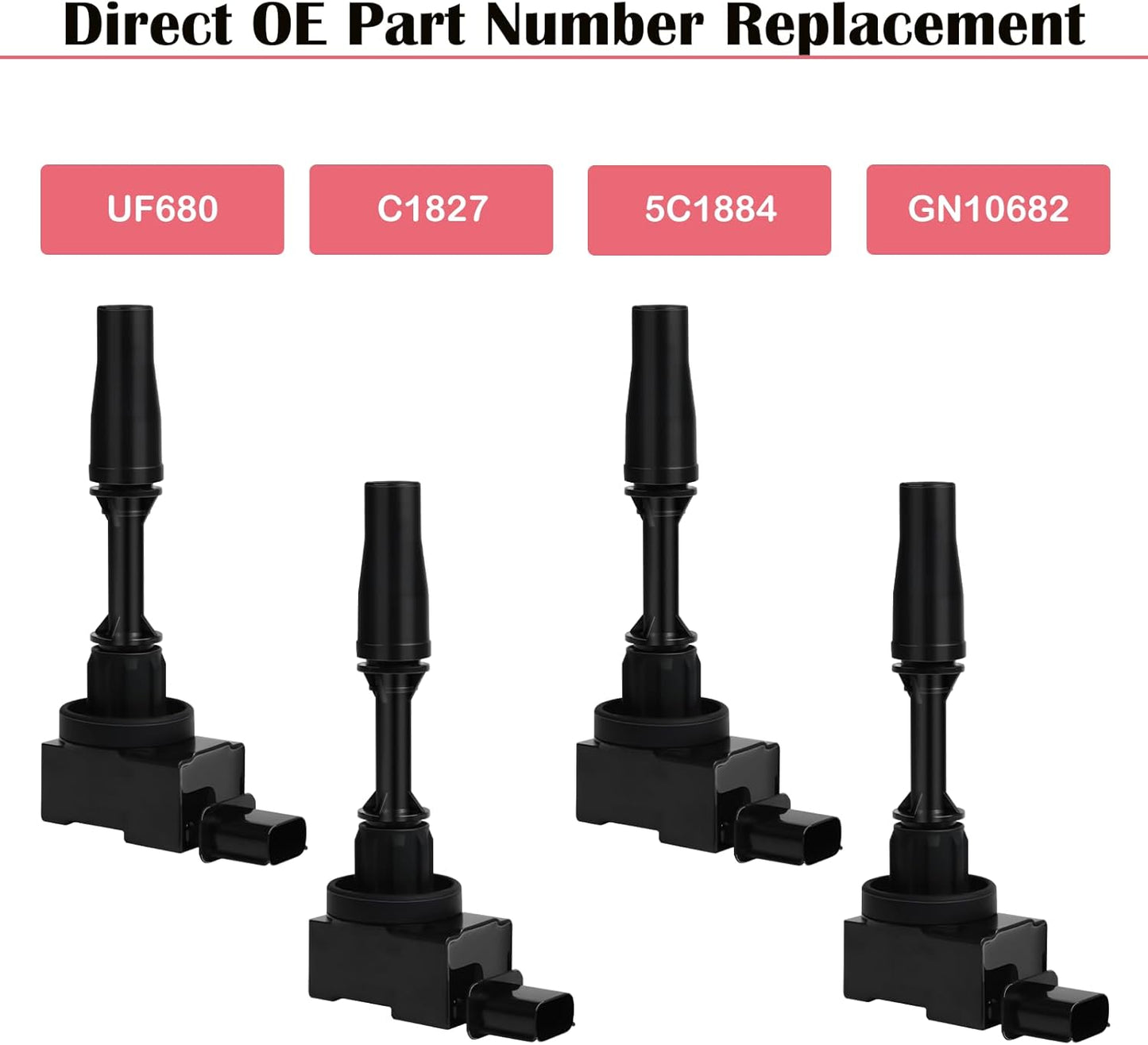 Set of 4 Ignition Coil Pack fits for 2013 2014 2015 2016 2017 2018 2019 Chevy Malibu Impala Colorado Cadillac ATS CTS GMC Canyon Buick Regal Verano 2.5 2.0 Coil Packs Replaces# UF680