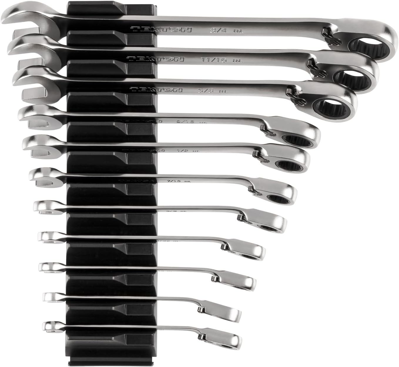 TEKTON Reversible 12-Point Ratcheting Combination Wrench Set with Modular Organizers, 25-Piece (1/4-3/4 in., 6-19 mm) | WRC94304