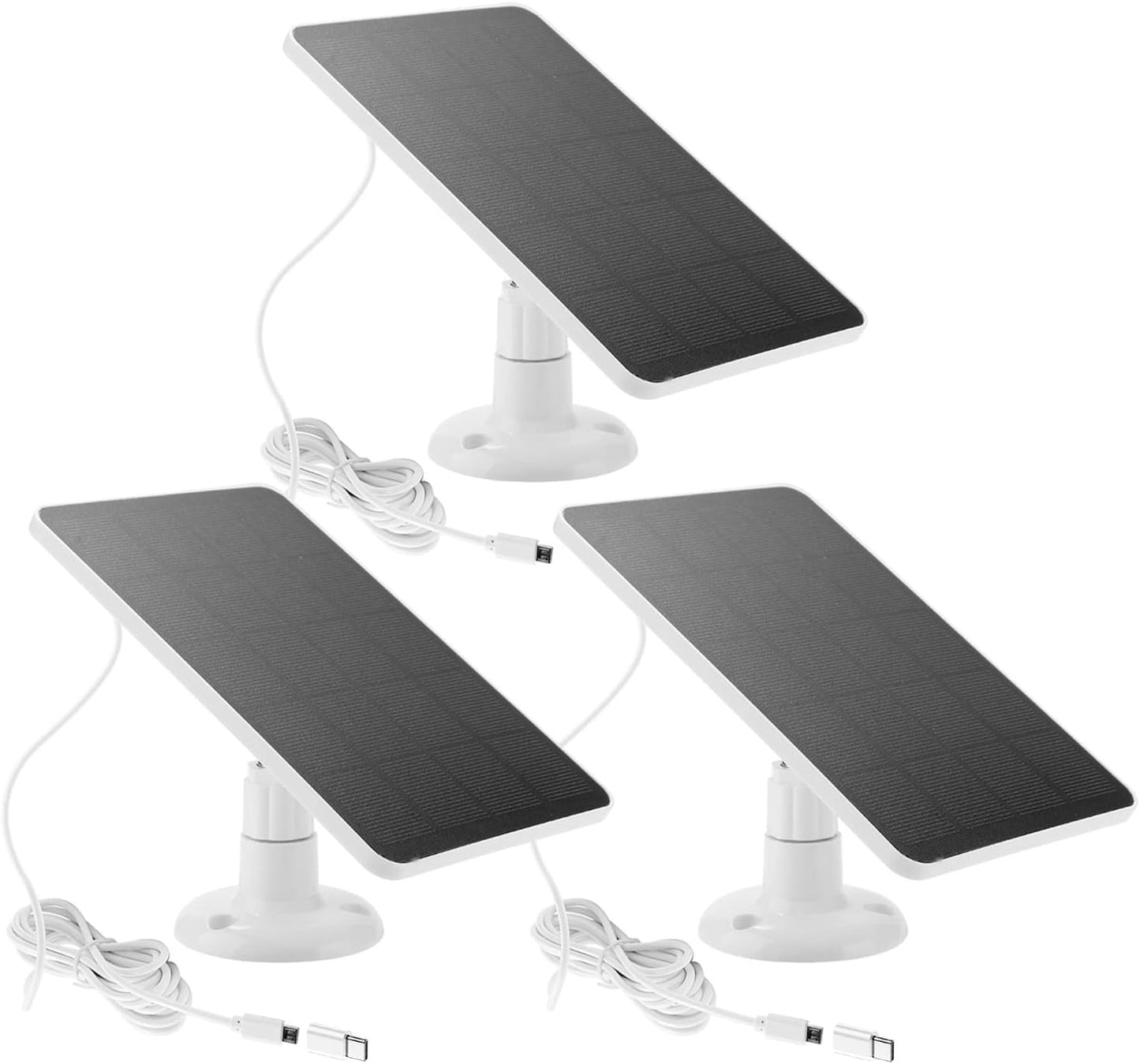 4 Pack Solar Panel Camera Charger Fit for Arlo Essential Spotlight/XL Spotlight/Essential 2k 2nd gen 2 Camera, Ring Spotlight Cam Plus/Spotlight Pro 5V 7W Solar Panel Fast Charging Cable