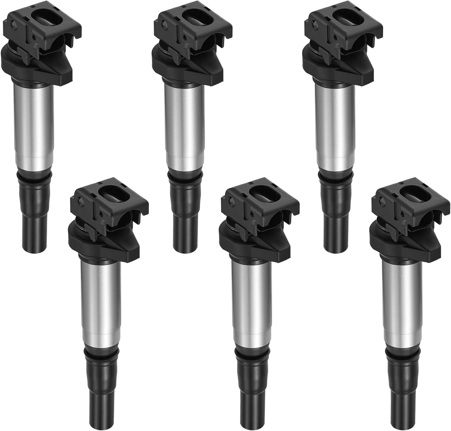 BDFHYK Ignition Coil Pack and Double Iridium Platinum Spark Plugs Compatible with BMW 328i xDrive 528i X3 525i 530i 325i 325xi 330i 330xi X3 Z4 X5 3.0L 2.5L L6 0221504470 12120032137 UF592, Sets of 6