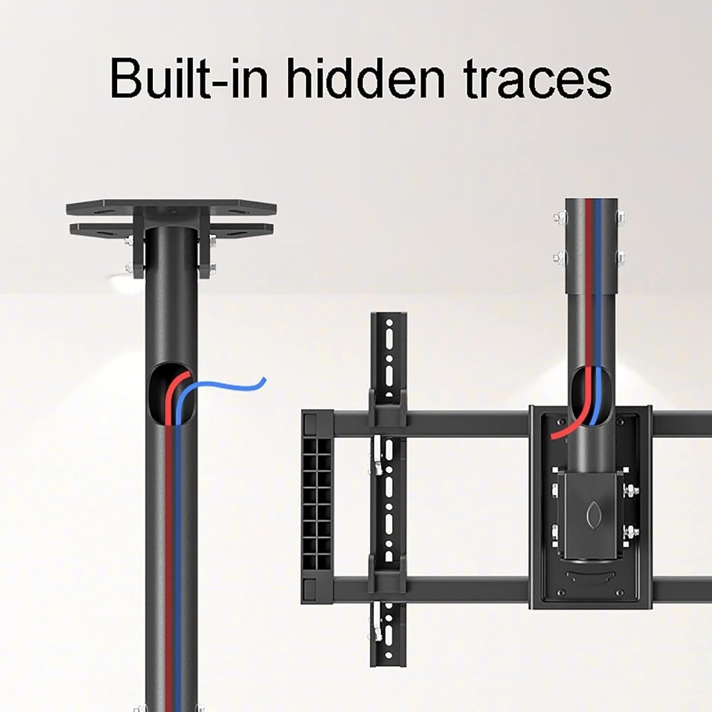 Adjustable Ceiling Tv Mount Bracket, 360° Rotating Tv Stand, Fits 39-90 Inch Tvs, 600X400Mm, Supports 176 Lbs, Tilt, Swivel & Extendable Design