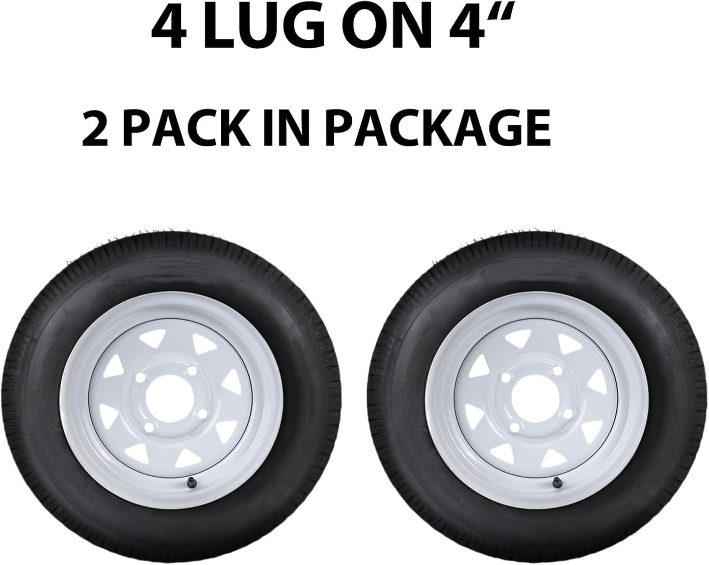 4.80-12 4.80x12 480-12 4.80-12 Trailer Tires with 12" Rims, 4 Lug on 4", Load Range C 6PR