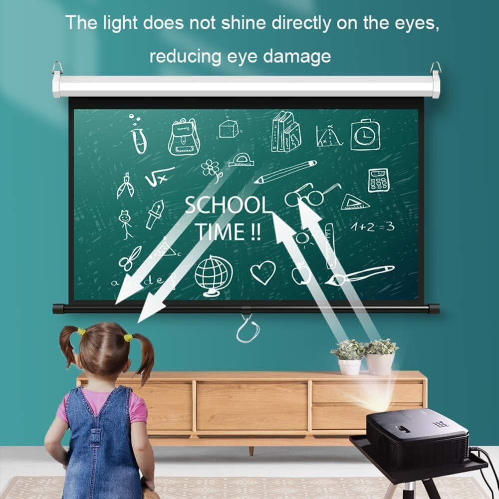 60-Inch Manual Projector Screen, 4:3 Format, Slow Retract Mechanism with 1.8 Gain, for Classroom, Party & Home Theater Use