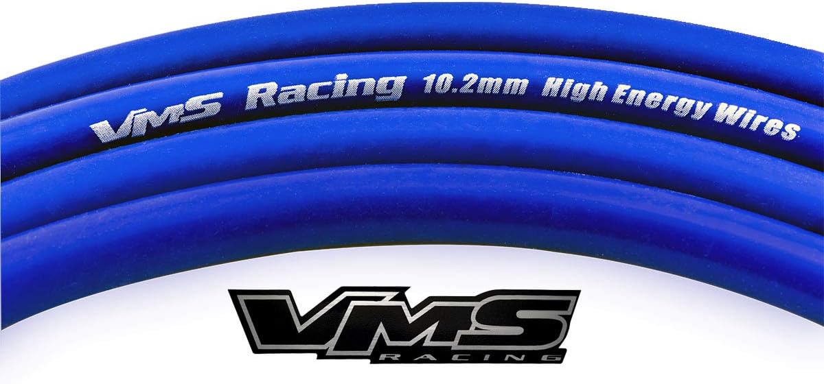 VMS RACING 93-97 Blue Performance Ignition Spark Plug Wires Set Compatible with Honda Del Sol 1.5L & 1.6L D15 & D16 Sohc 1993-1997