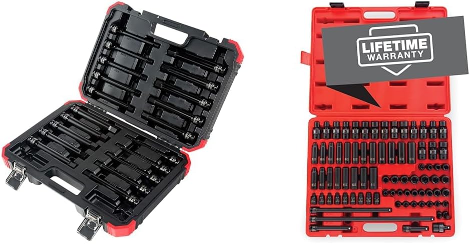SUNEX TOOLS 2637L 20pc 1/2" Drive Impact Hex Driver Master Set 6in. ¼” to 9/32” and 6mm to 17mm, ,
