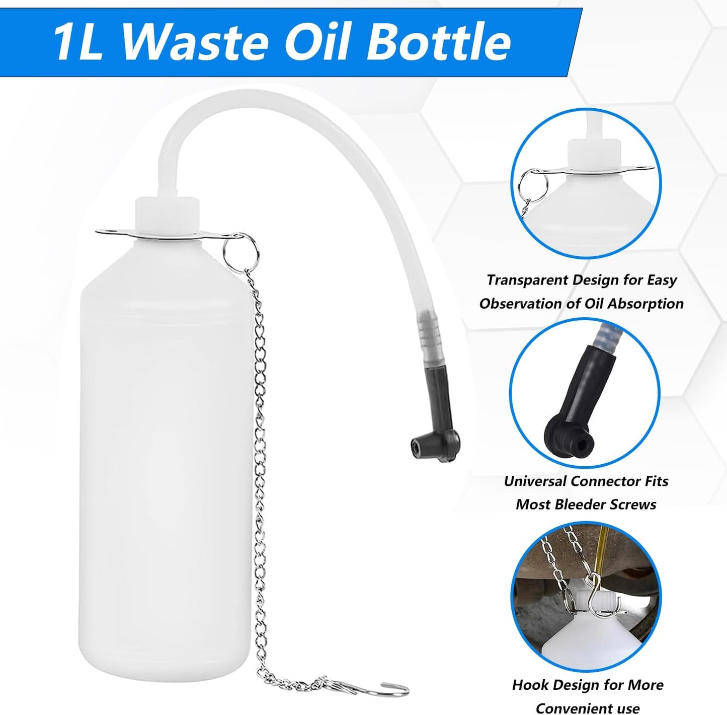 3L Brake Bleeder Kit One Man Brake Bleeder Vacuum Pump Kit Pressure Brake Fluid Bleeding Kit with 1L Brake Bleed Bottle and 4 Master Cylinder Adapters