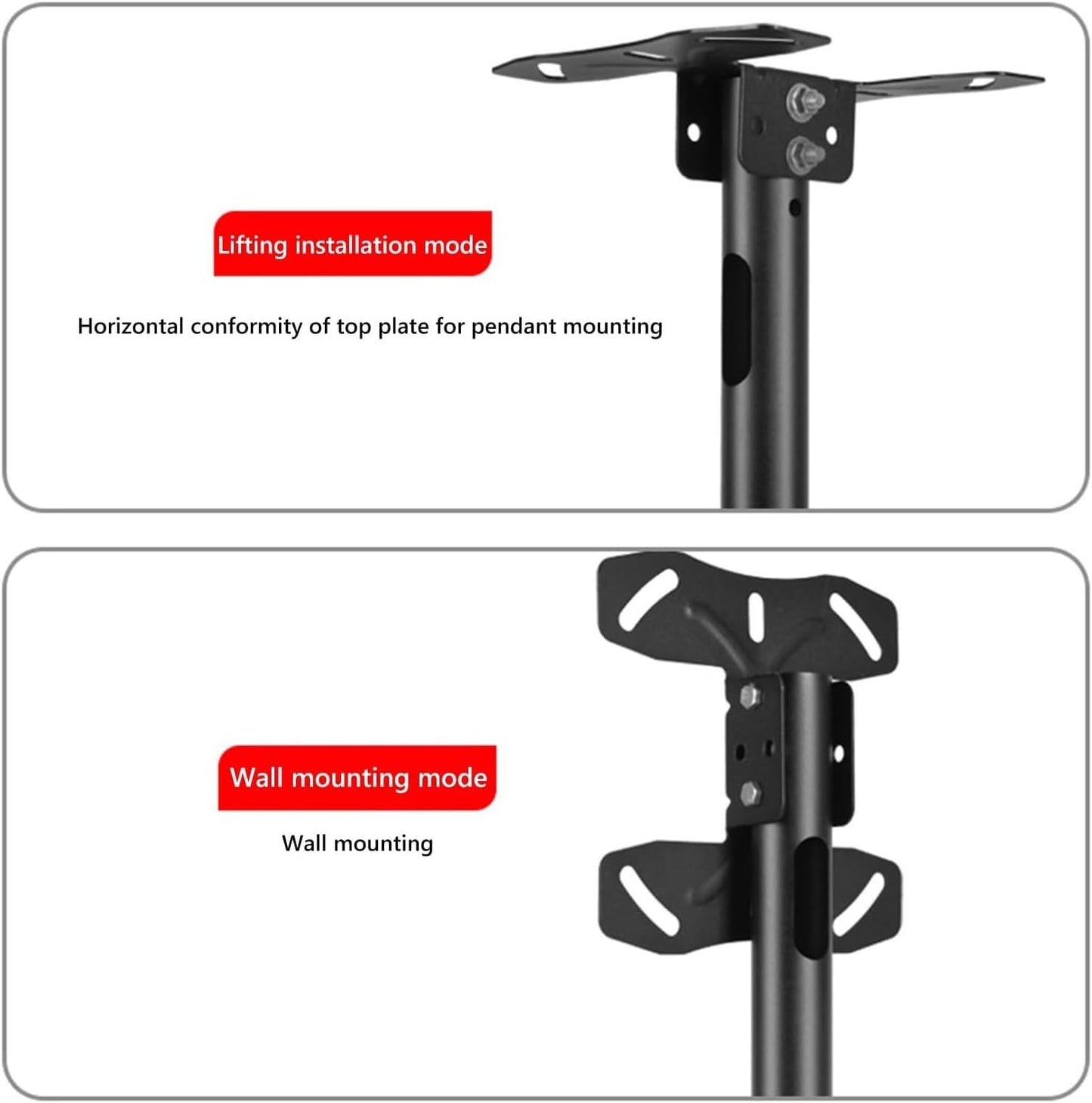 Adjustable Tilt TV Ceiling Mount - Ceiling TV Mount, Adjustable Height Telescoping Ceiling for 45-80 Inch TVs, Max 600x400mm, TV Stand Mount On Ceilings