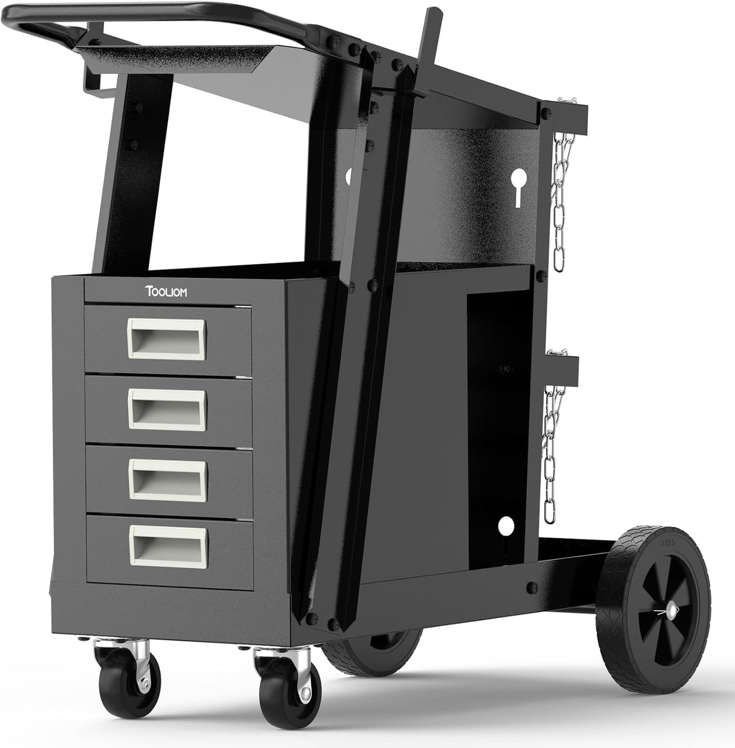 TOOLIOM 3-Tier Tilt-Table Welding Cart for Tig Mig Welder and Plasma Cutter with 360° Swivel Wheels