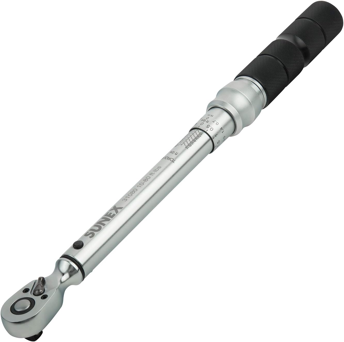 SUNEX TOOLS 20250, 1/2" Drive, 48T Torque Wrench, 30 To 250'-Lb, 48 Tooth Ratcheting Mechanism, Accurate To 3% Clockwise & 6% Counterclockwise, Audible Click, Heat Treated Tube, Aluminum Handle