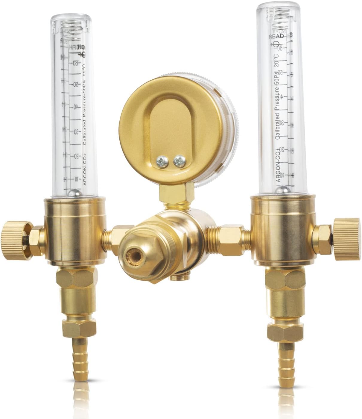 SPARC Premium Dual Argon Regulator for TIG/MIG Welding - Welding Gas Regulator & Flow Meter 0-60CFH CGA580 - LIFETIME USA Warranty
