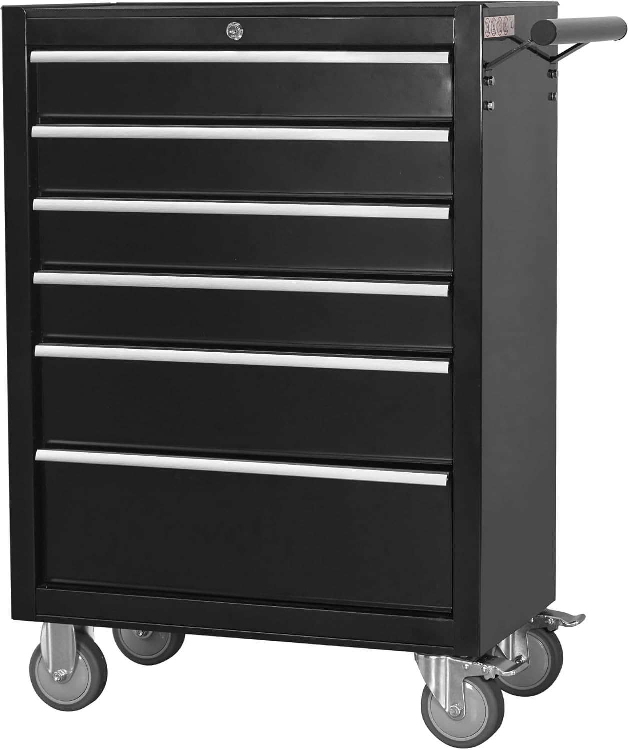 6-Drawer Rolling Tool Chest Cabinet, Large Capacity Metal Tool Box with Wheels and Locking, Roll Around Storage Organizer Tool Cart for Garage, Warehouse, Work Shop - Blue