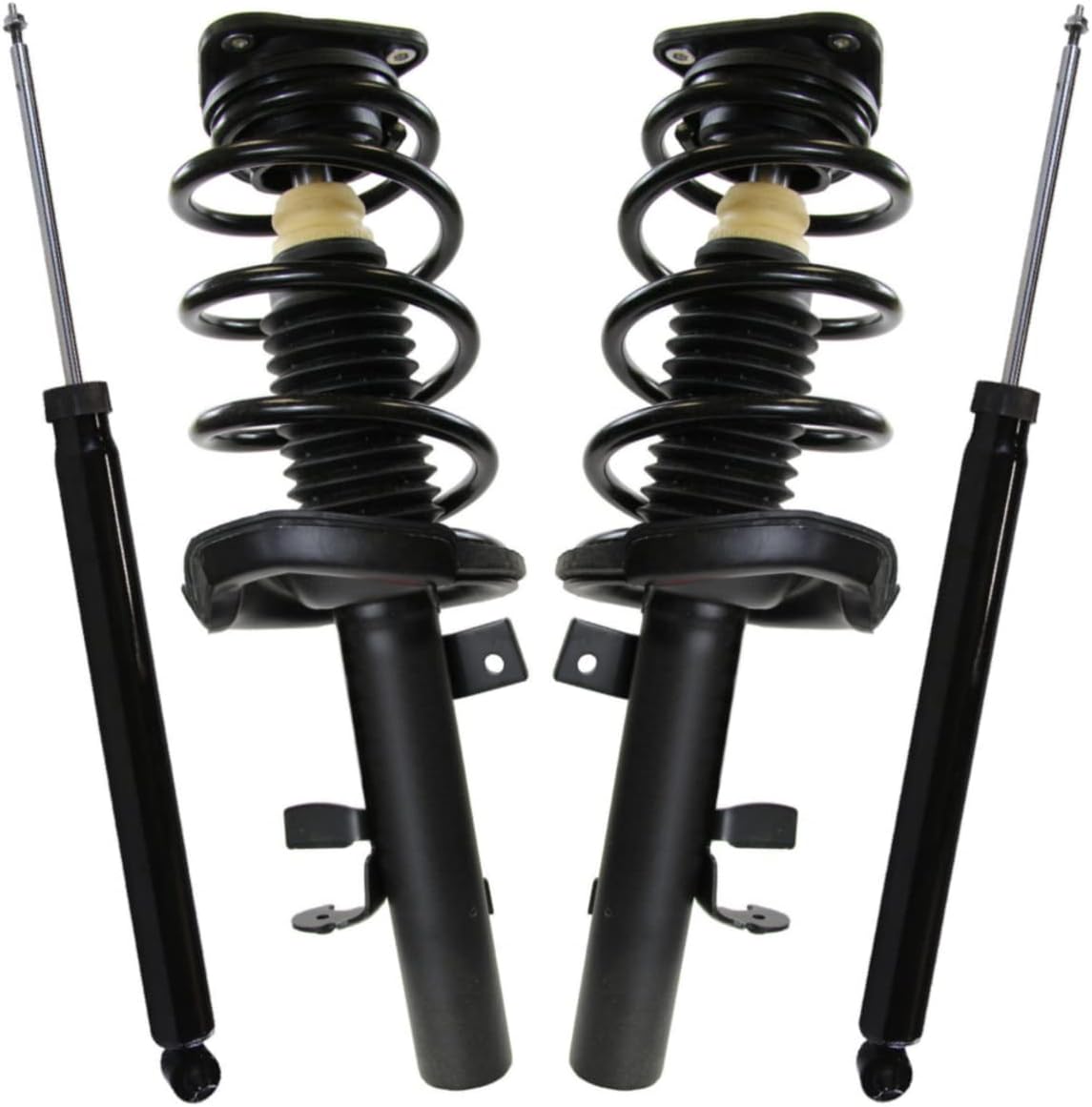 AutoShack Front Complete Strut & Coil Spring Assembly with Rear Shock Absorbers Set for 2012-2013 Ford Focus 2.0L FWD | Full-vehicle Suspension System Replacement Kit CSTKS0064